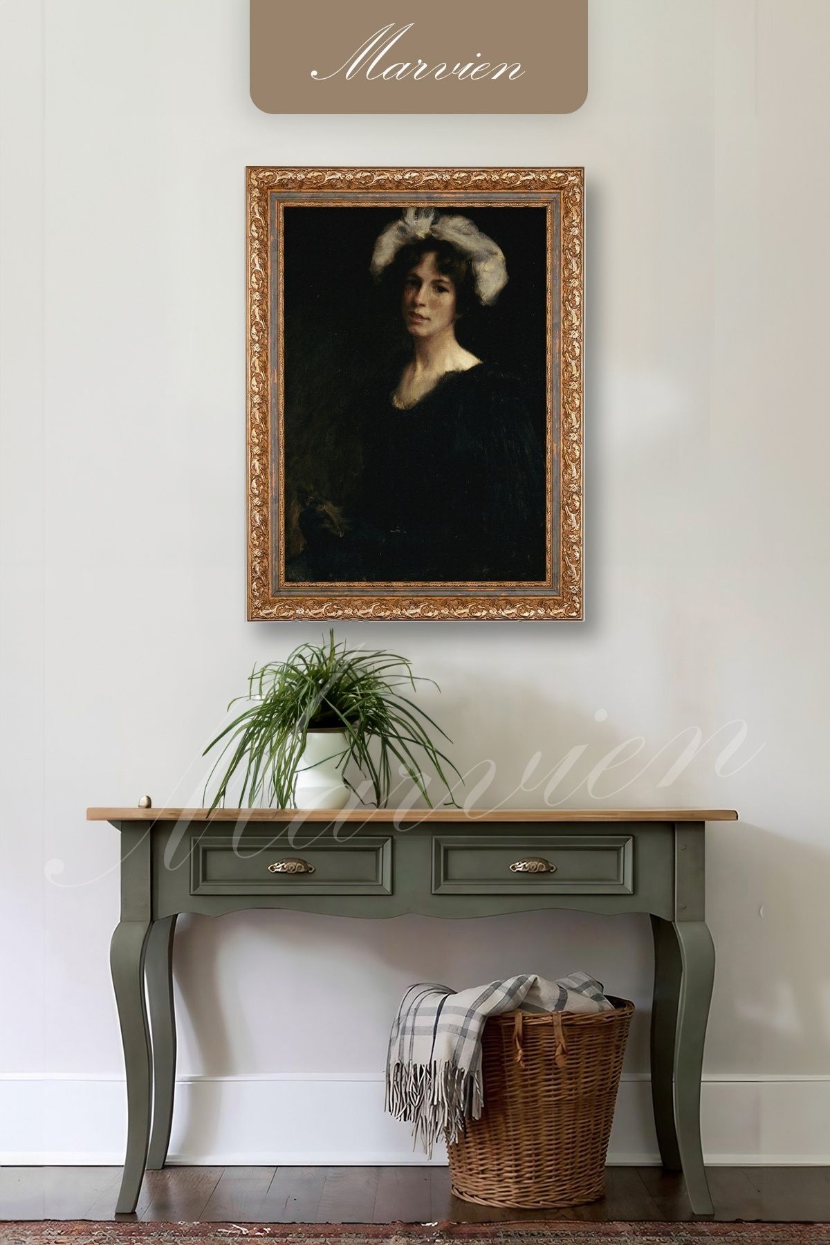 Marvien Vintage – Viktoryen Dönem Kadın Portresi Çerçeveli Sanat Tablosu
