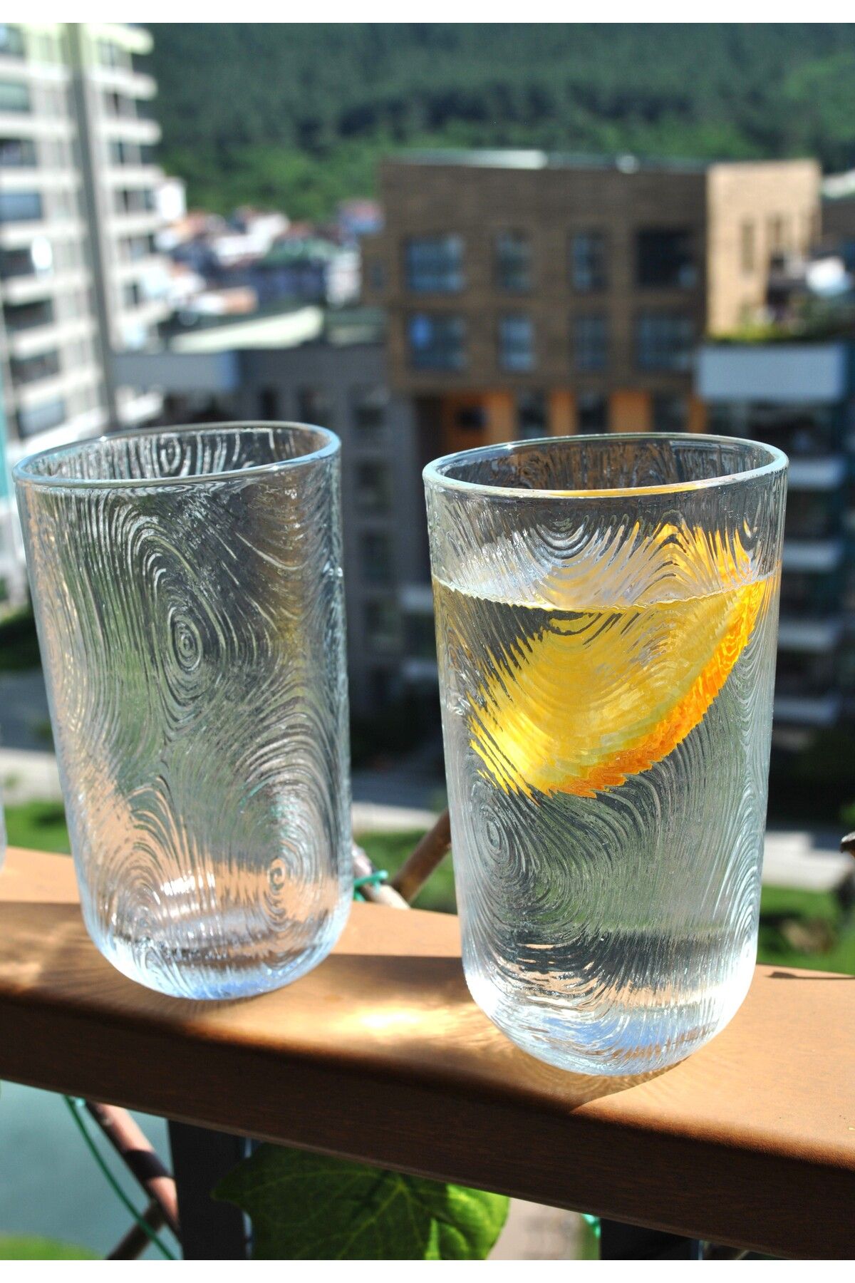 Qualitev 6'lı Paşabahçe Asimetrik Cam Bardak Meşrubat Su Bardağı Desenli 350 Ml
