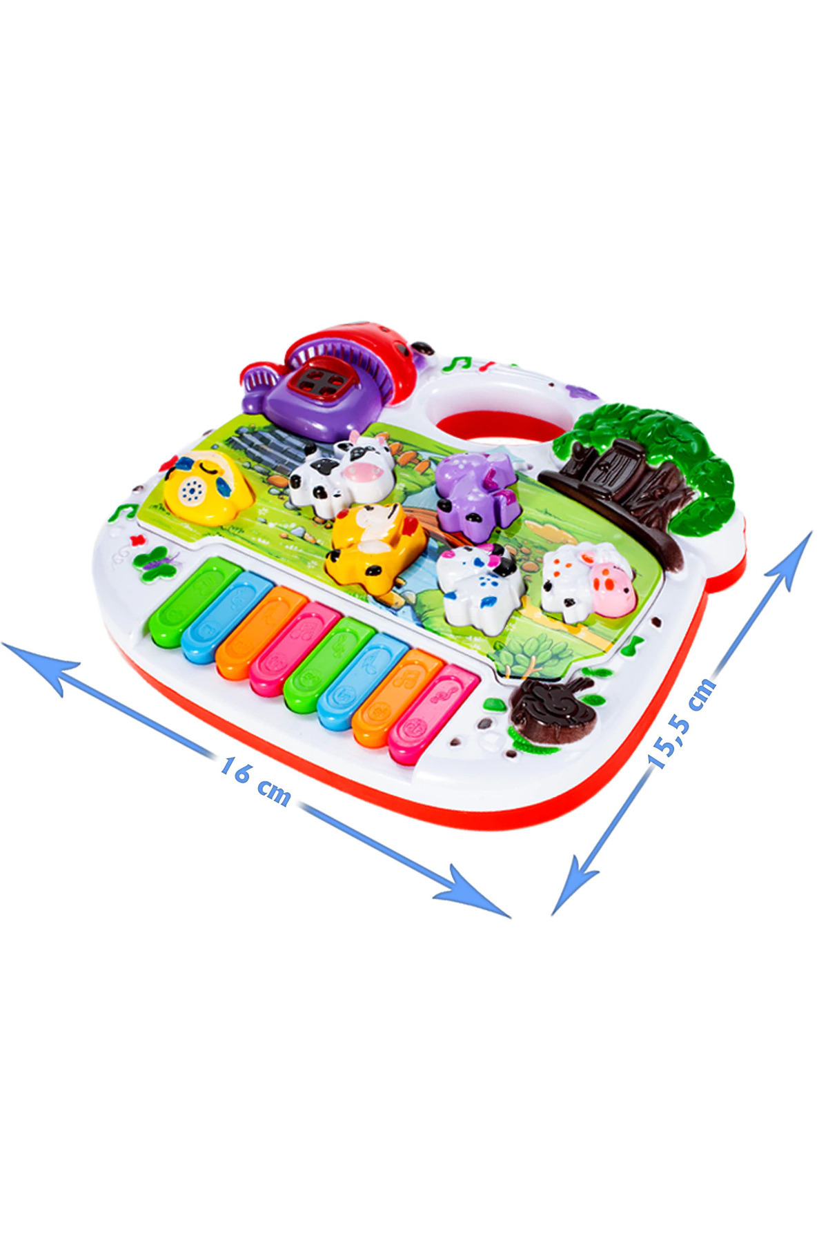 LUDIRO-Interactive Baby Toy, Animal Farm, 4 Functions, With Lights and Sounds, Piano 3