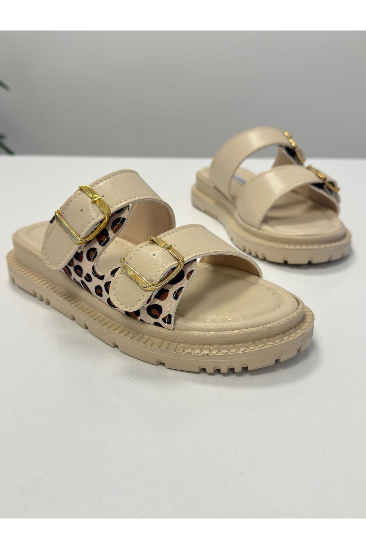 TUUBA SHOES LENOX Leopar Desenli Terlik