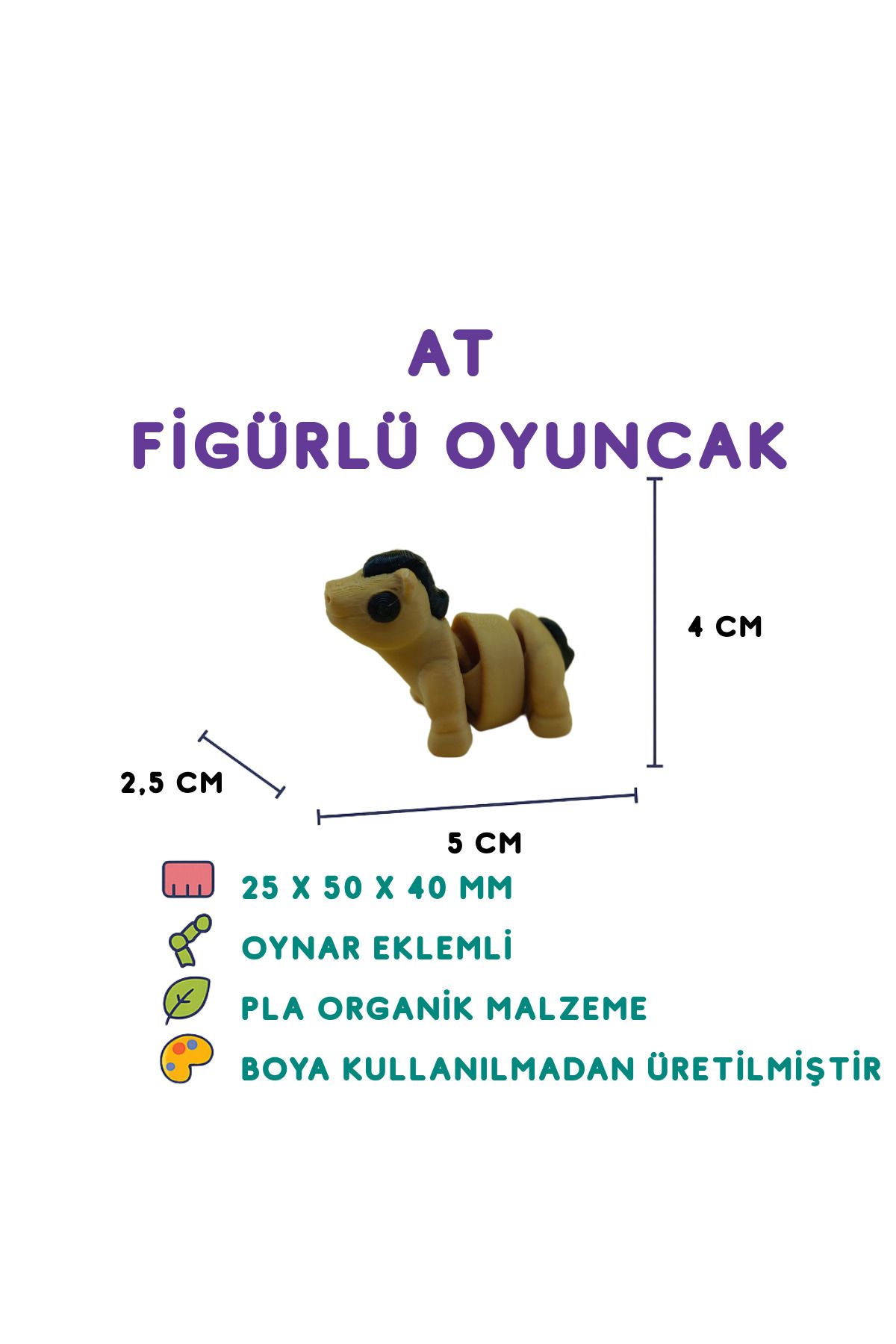 Totilina At Figür - 3D Doğal Hayvan Oyuncak