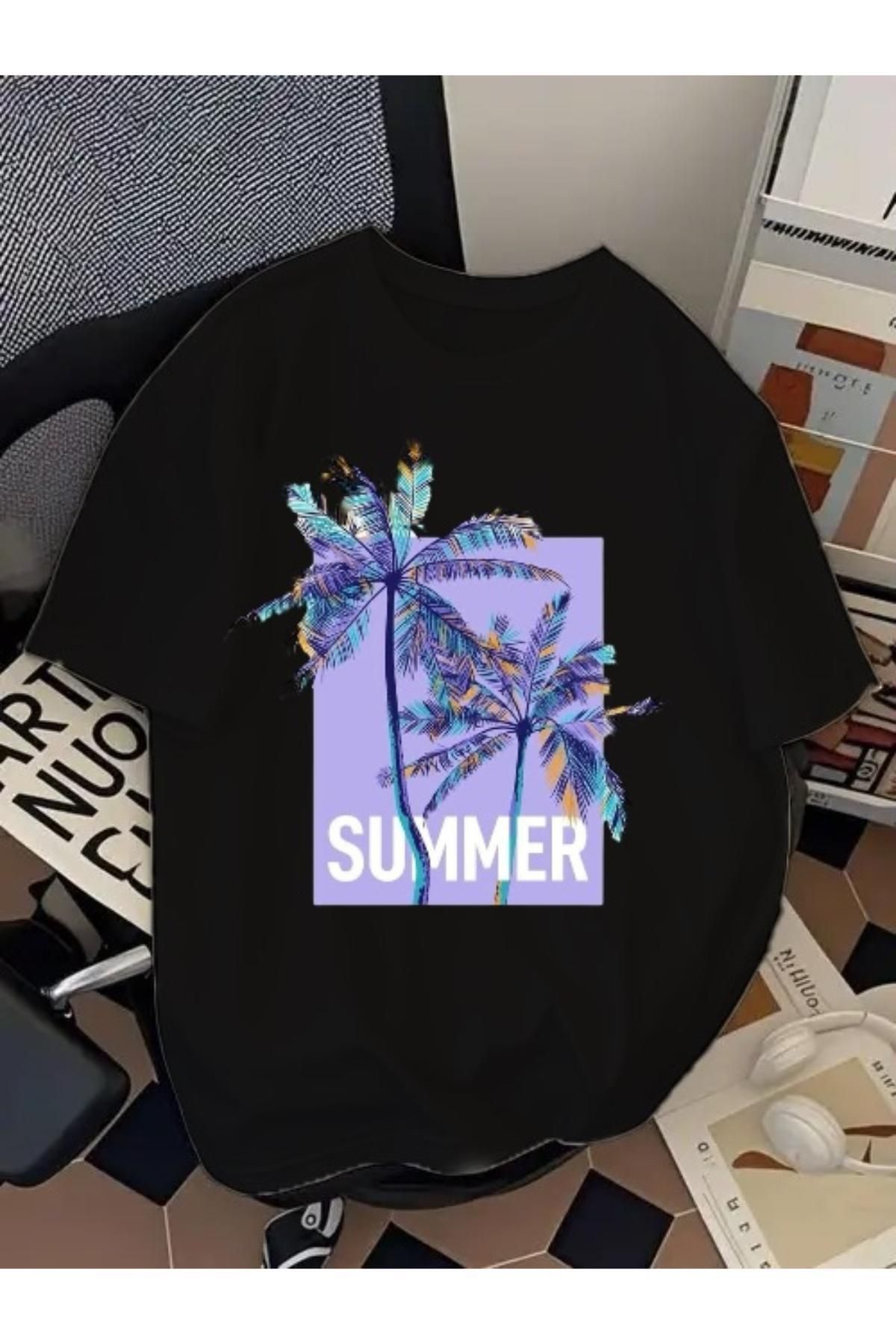 EQİ Summer Baskılı Oversize T-Shirt