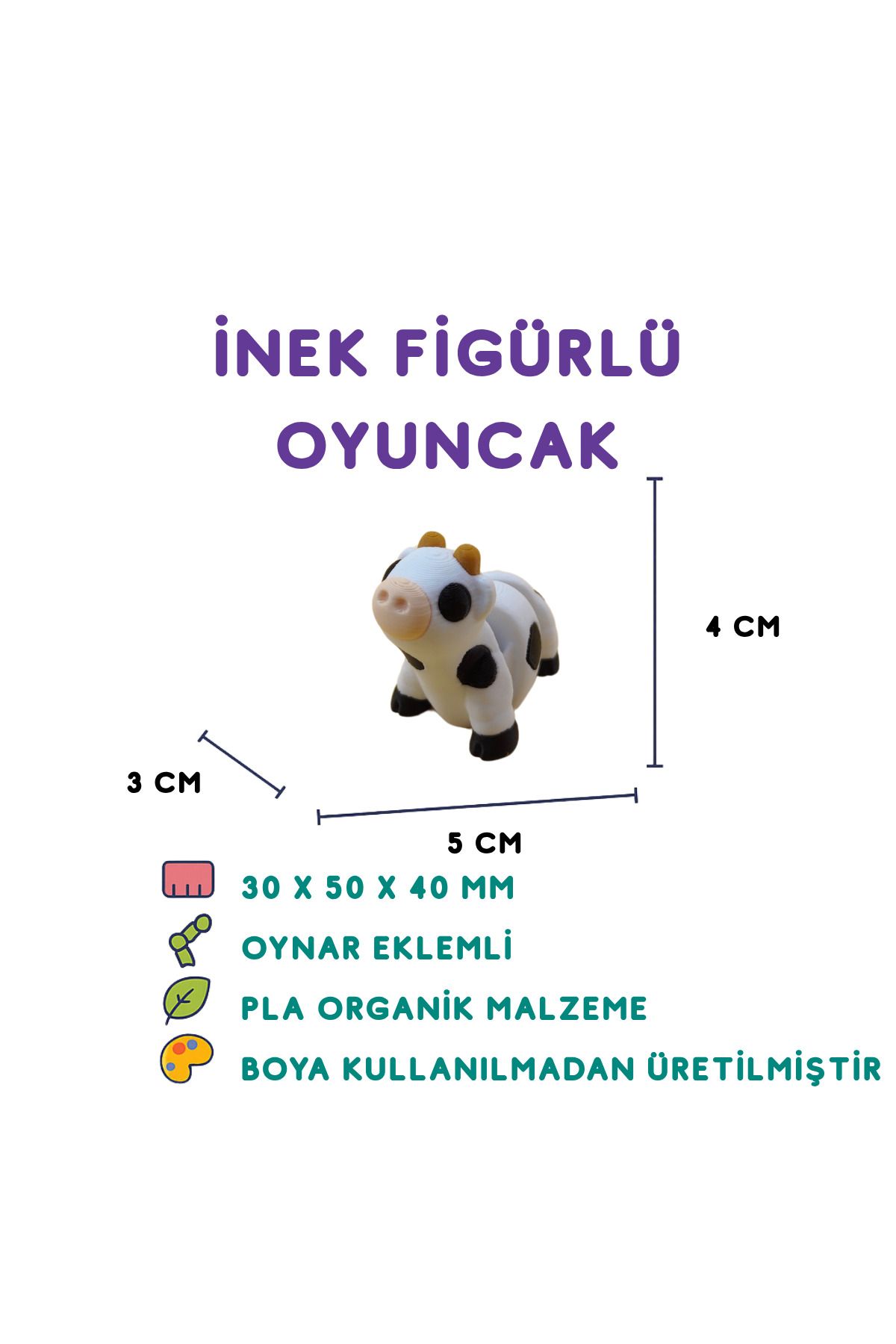Totilina İnek Figür - 3D Sevimli Hayvan Oyuncak