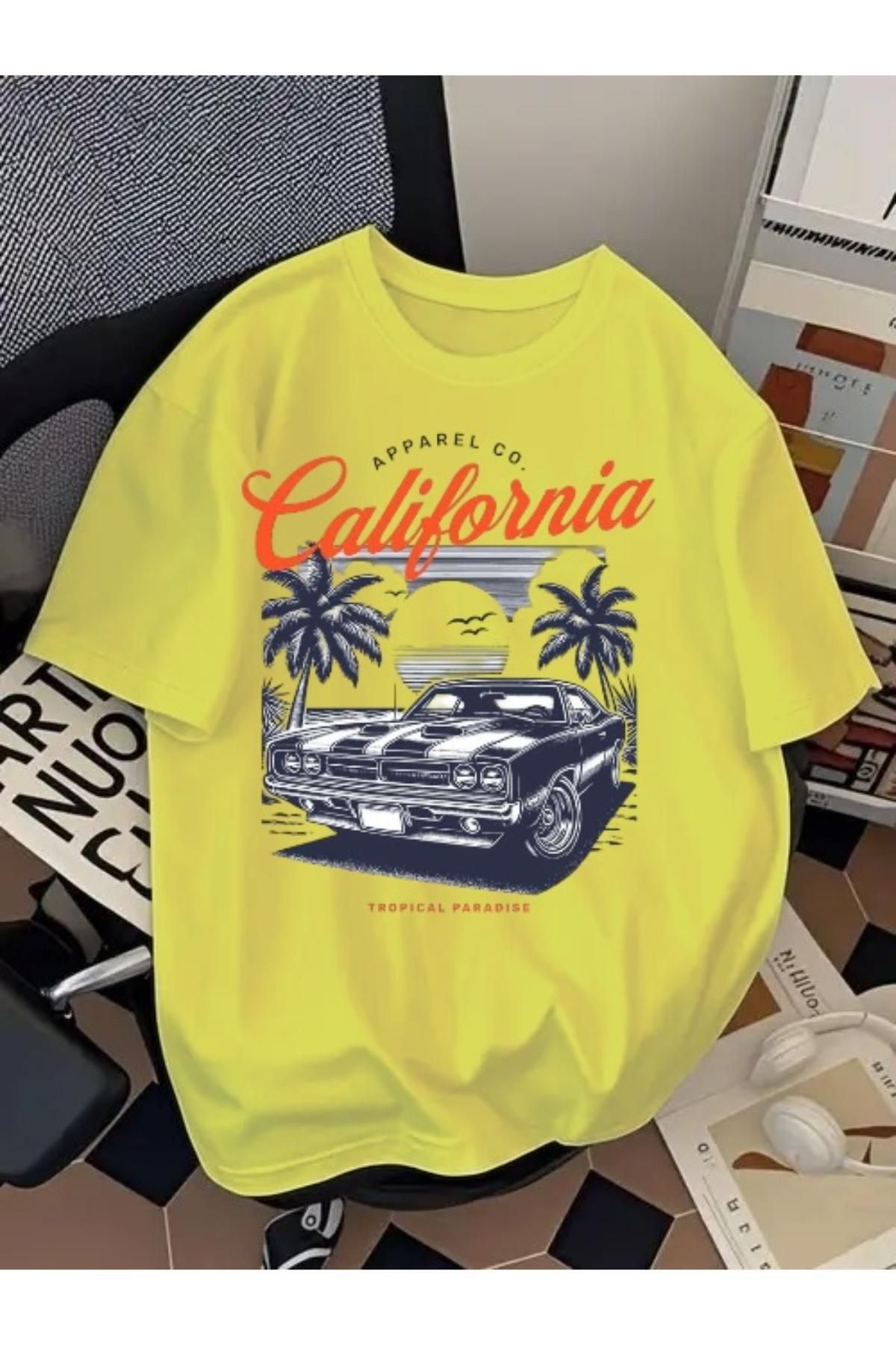 EQİ California Araba Baskılı Oversize T-Shirt
