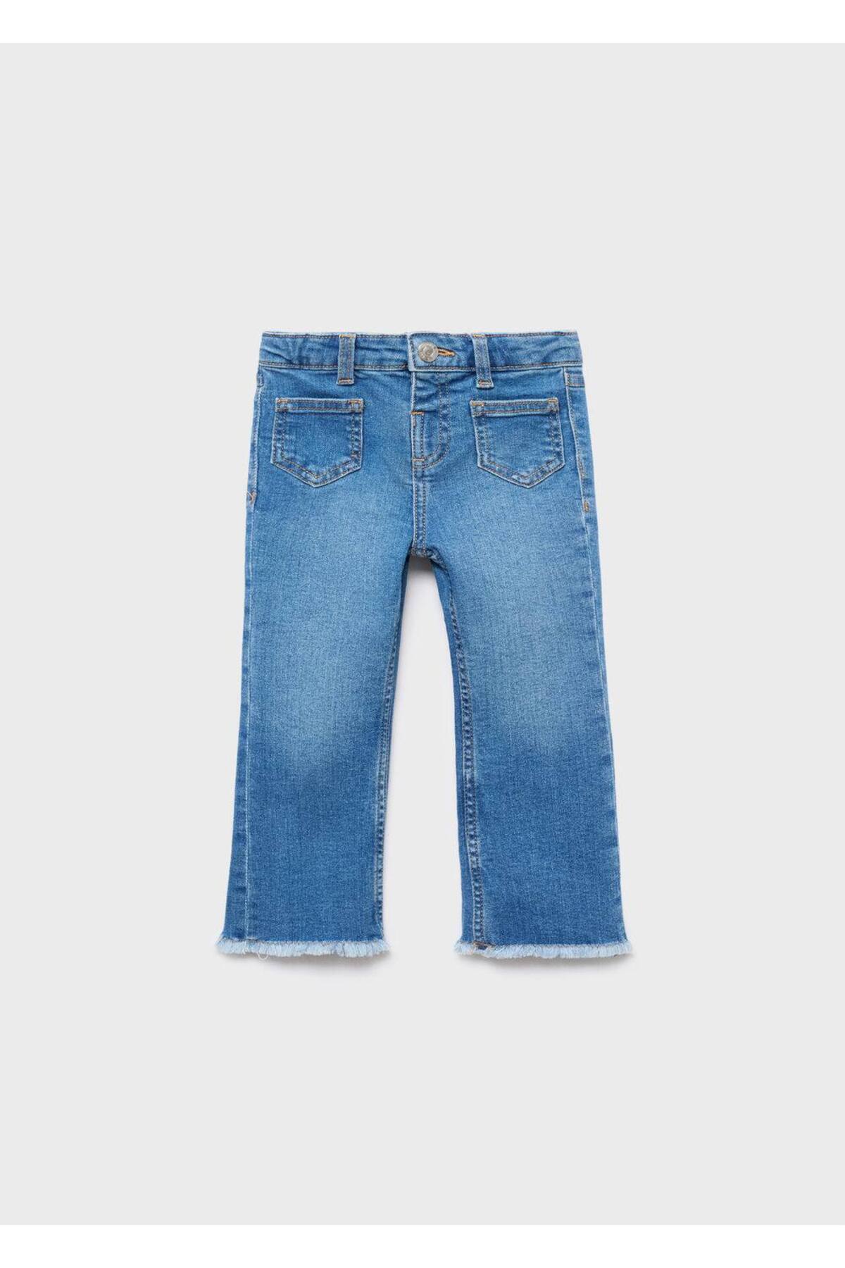 Dikişsiz flare jean pantolon