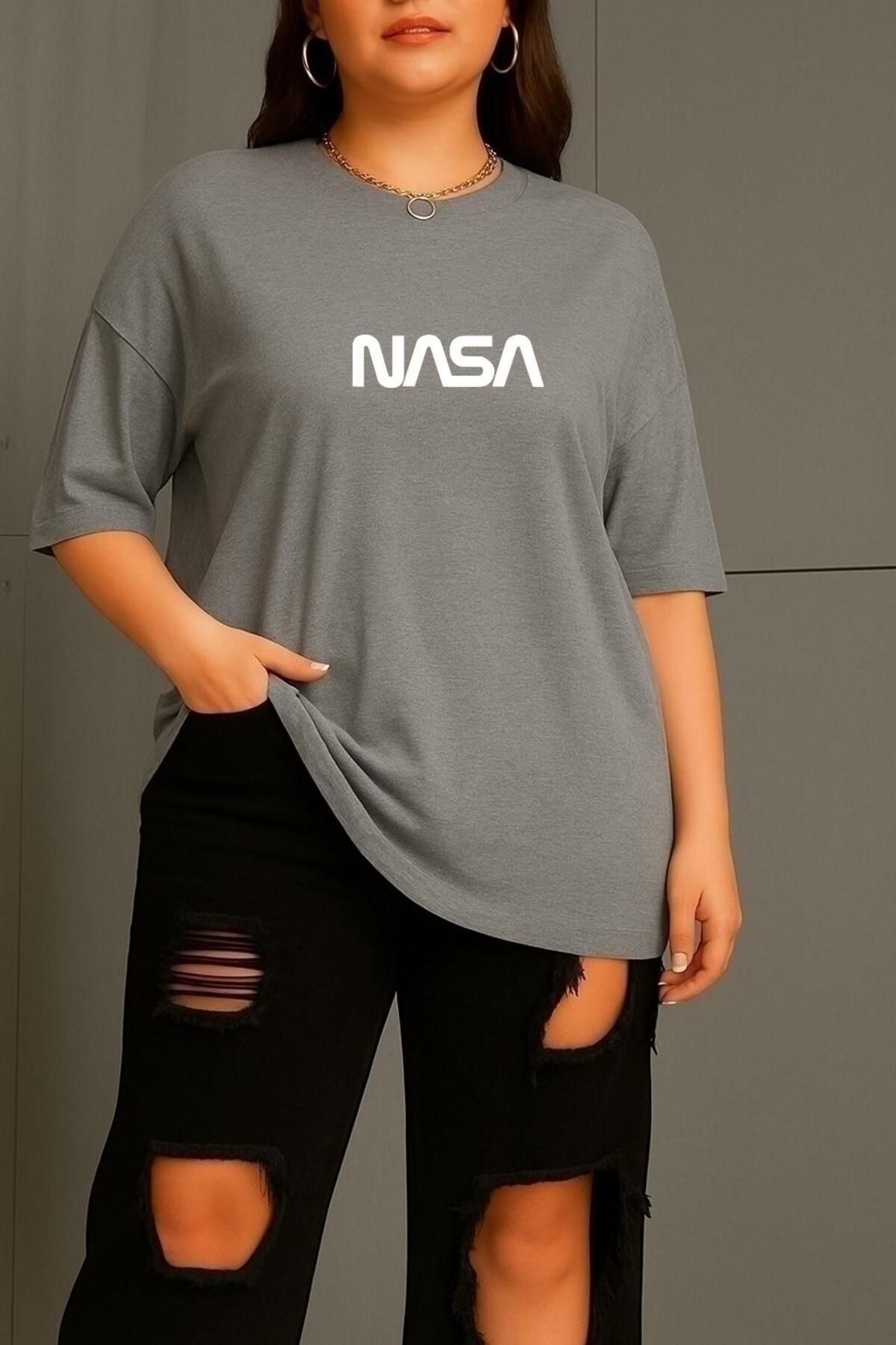 BENROMA BÜYÜK BEDEN NASA BASKILI UNİSEX TİŞÖRT
