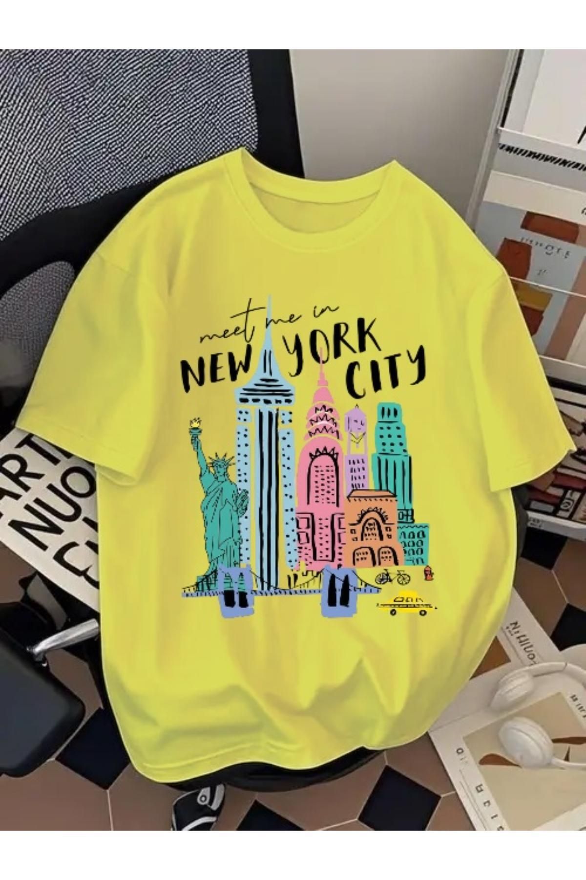 EQİ New York City Baskılı Oversize T-Shirt