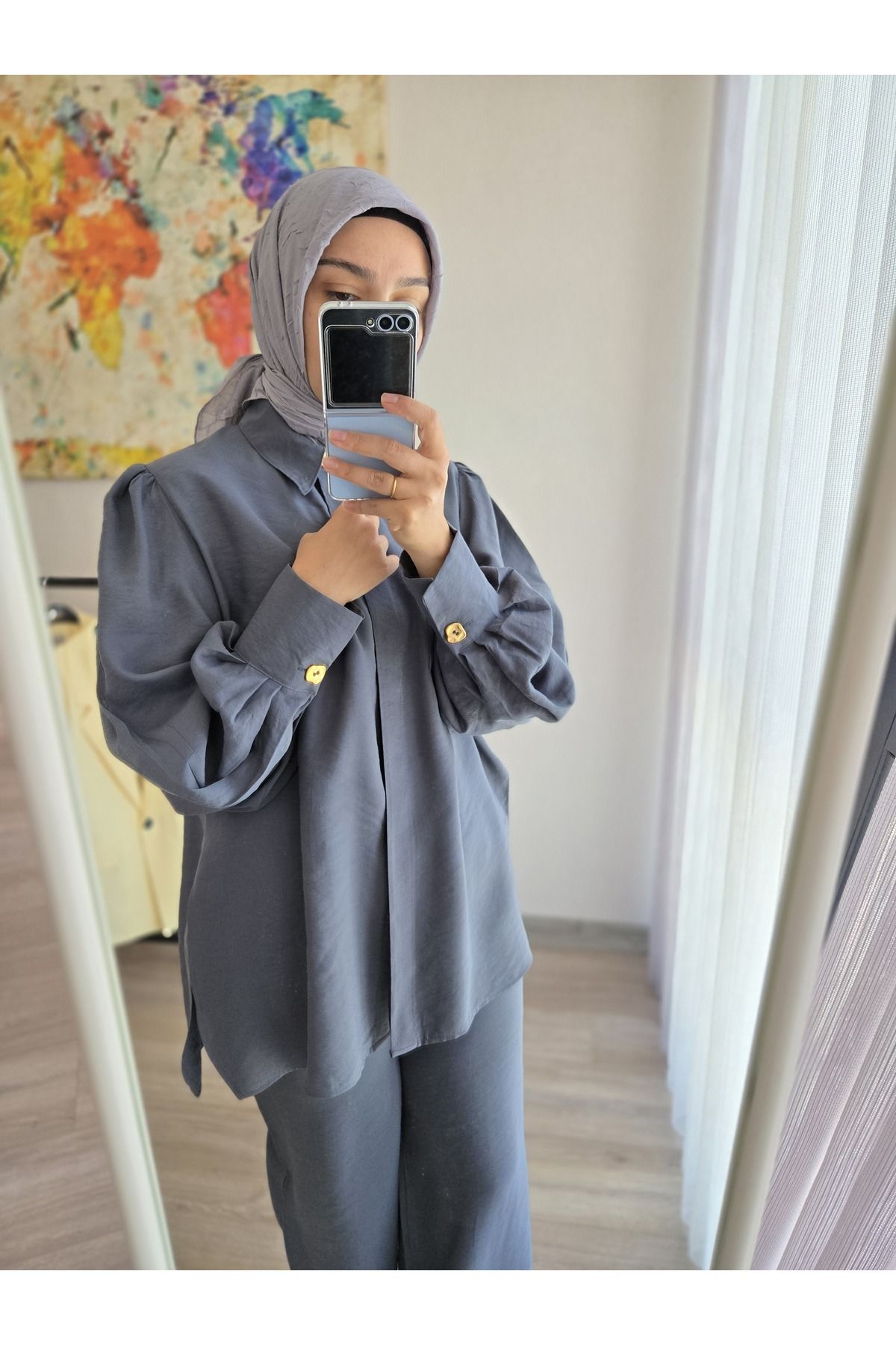 Butik Ketche Pantolon Gömlek Antrasit Alt-Üst Takım