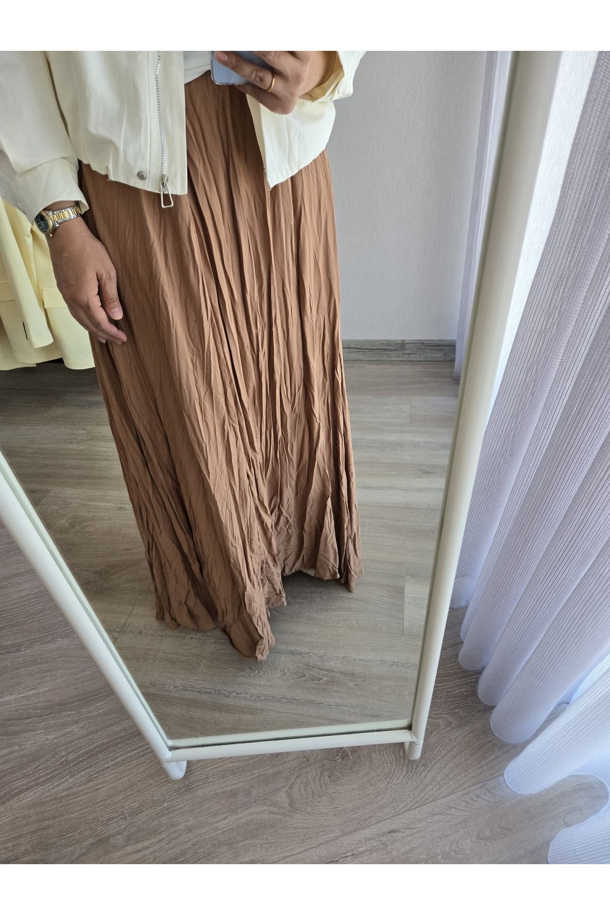Butik Capriss Kırışık Uzun Etek