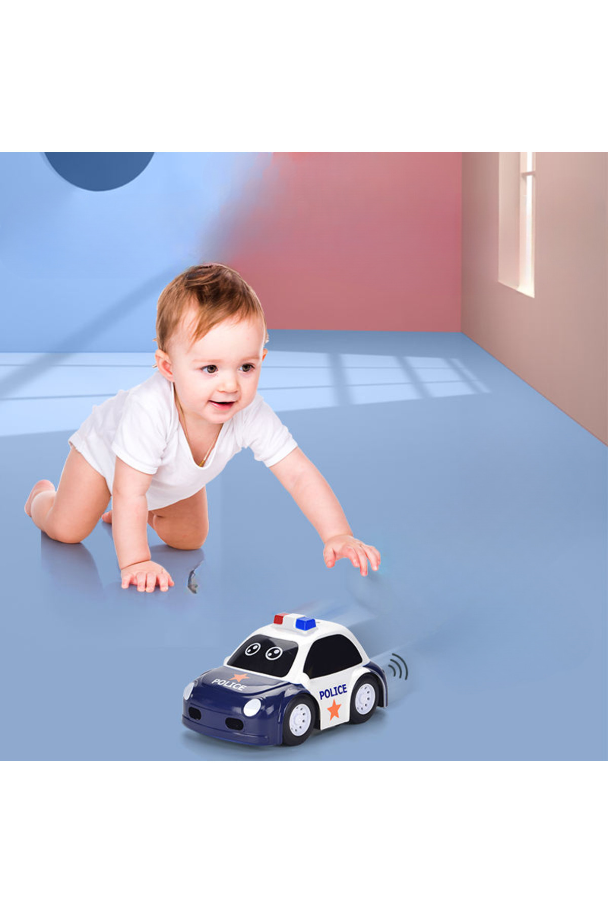 LUDIRO-Police Car with Remote Control, Multiple Intelligent Functions, USB Charging Battery 4
