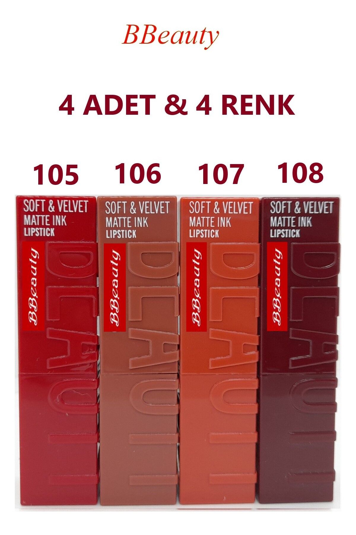 BBeauty Soft & Velvet Matte İnk Ruj 4D Colorful Lipstick