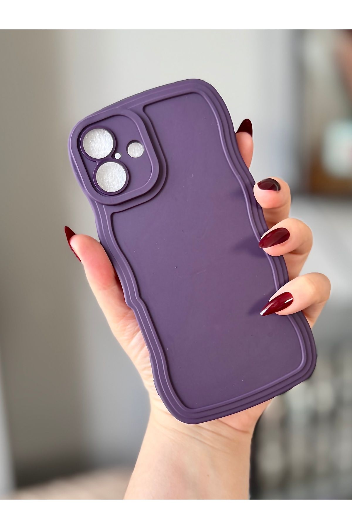 MirazTasarim IPHONE 16 PLUS DÜZ MÜRDÜM RENK KILIF