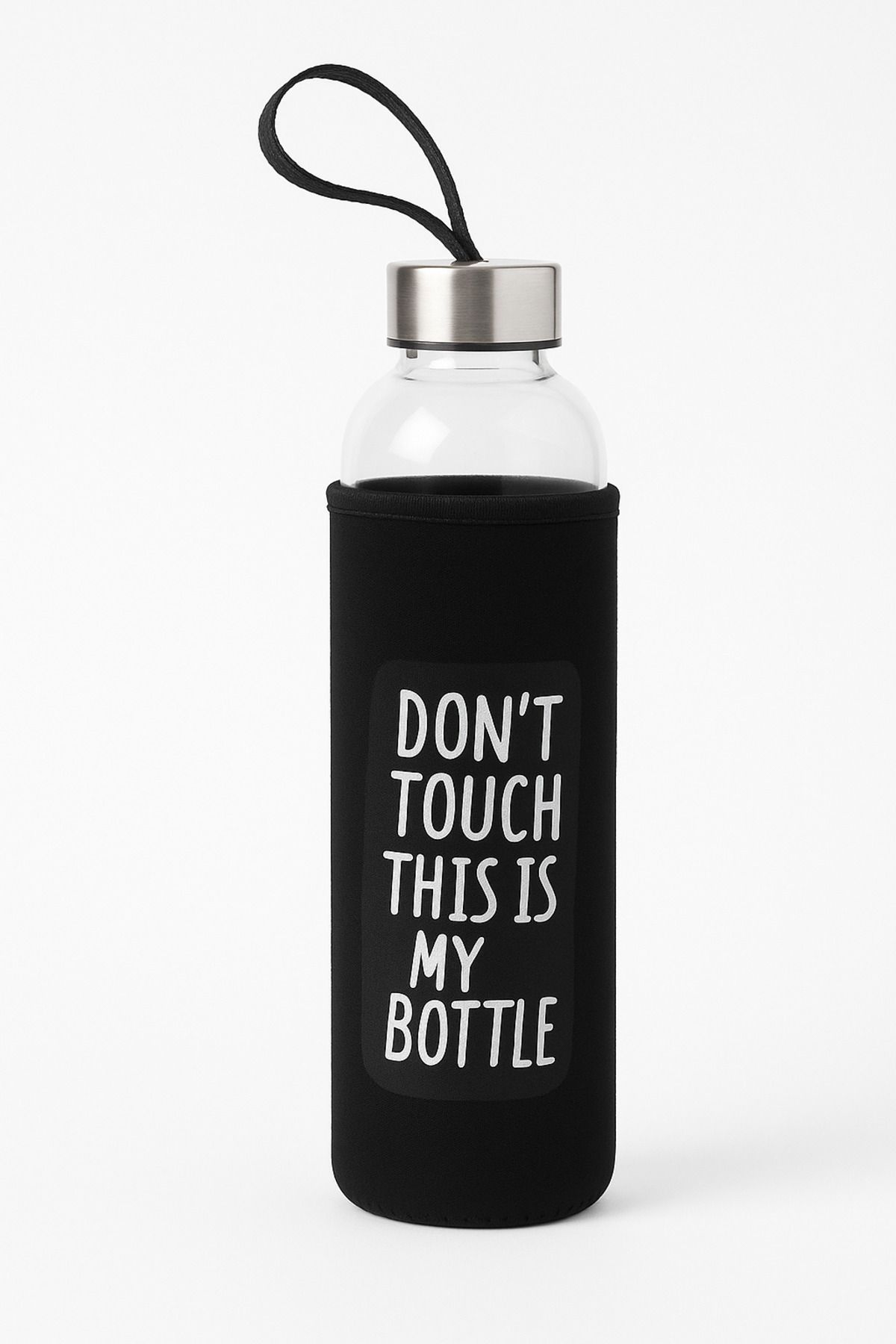 KORHAN HOME Sağlıklı Cam Matara 1000 Ml Su Şişesi, Kılıflı 1lt Sporcu Matarası
