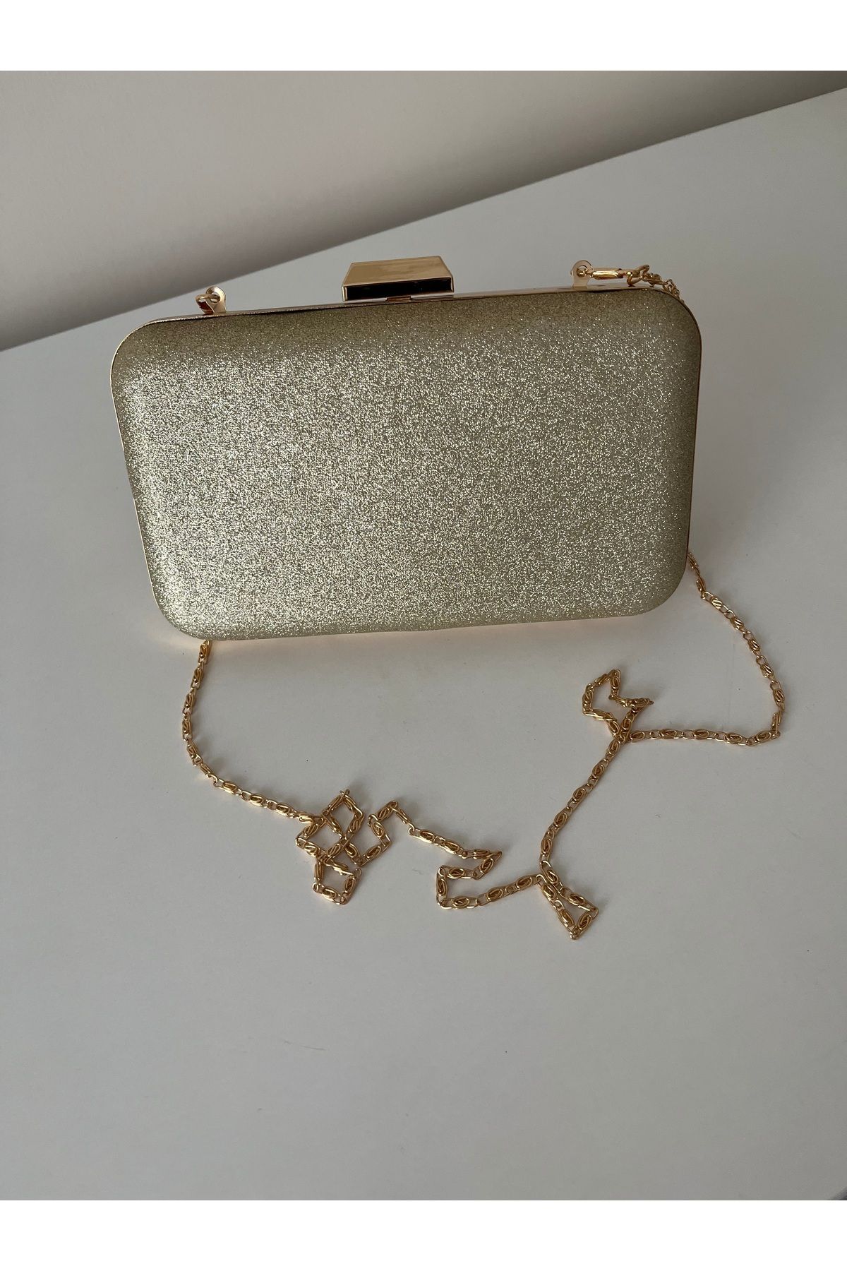 bersebag Abiye Model Kadın Omuz ve El çantası Gold