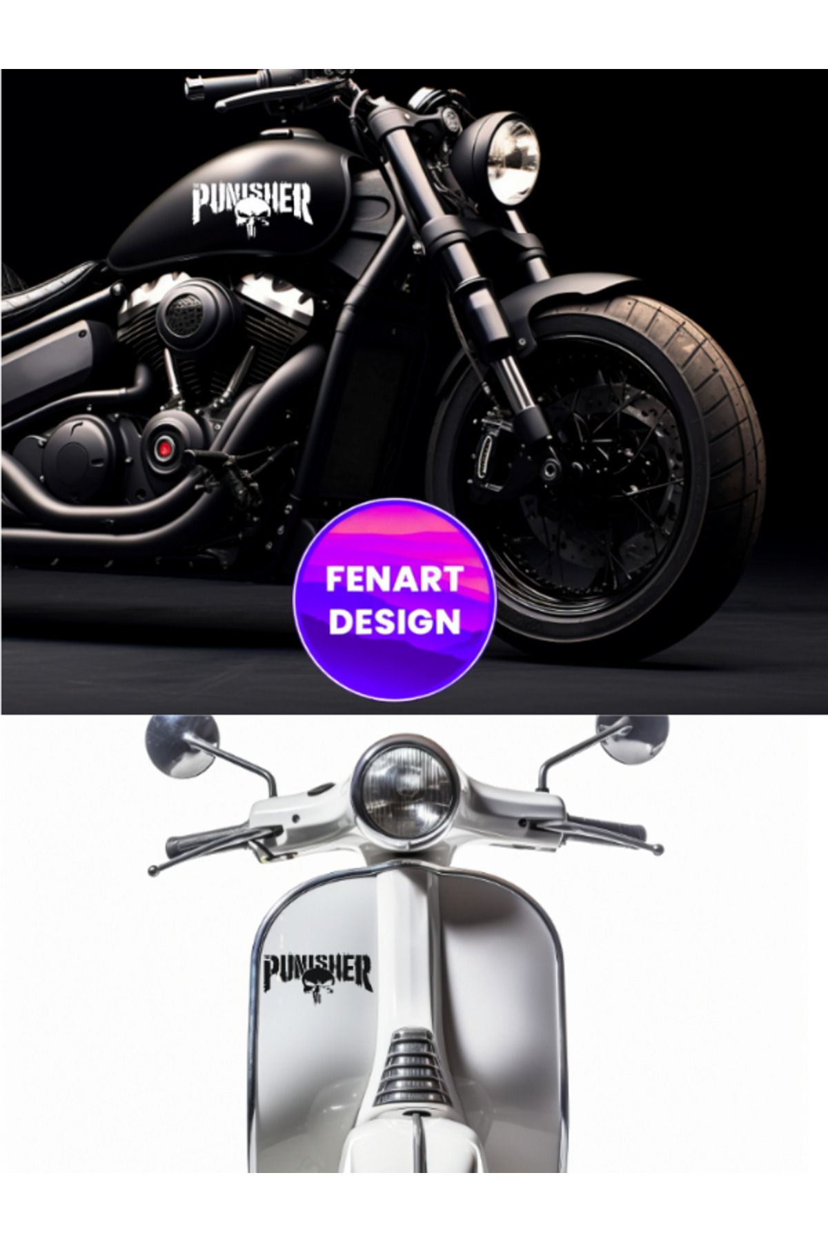 Nenya Punisher Yazı 2 Adet Sticker