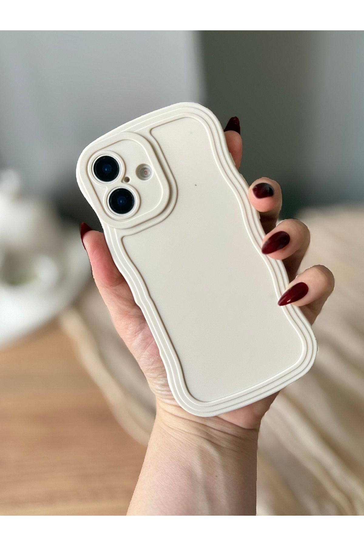 MirazTasarim IPHONE 16 DÜZ EKRU RENK KILIF