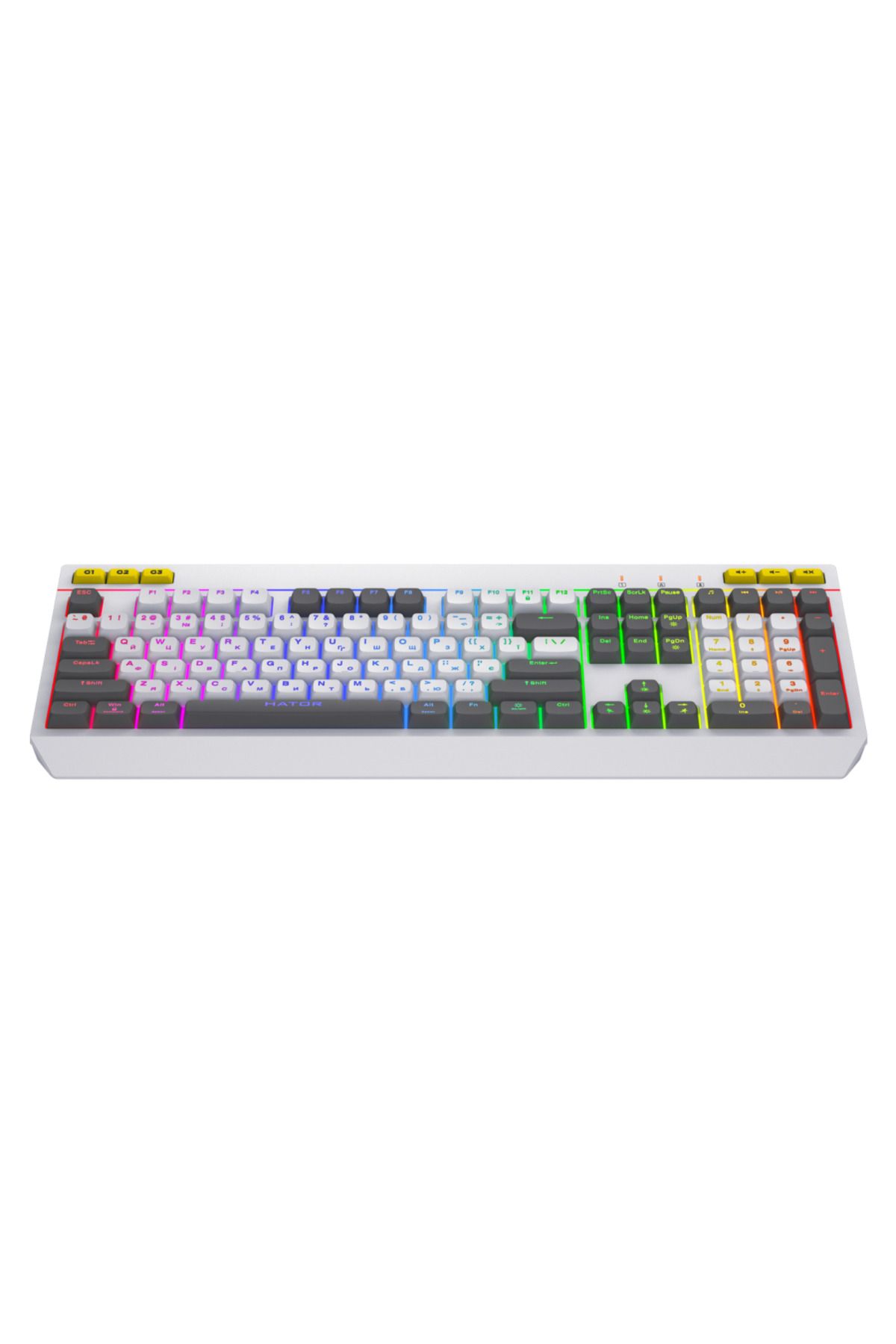 HATOR-Icefall wired mechanical keyboard, USB connectivity, 1000Hz polling rate, RGB lighting 2
