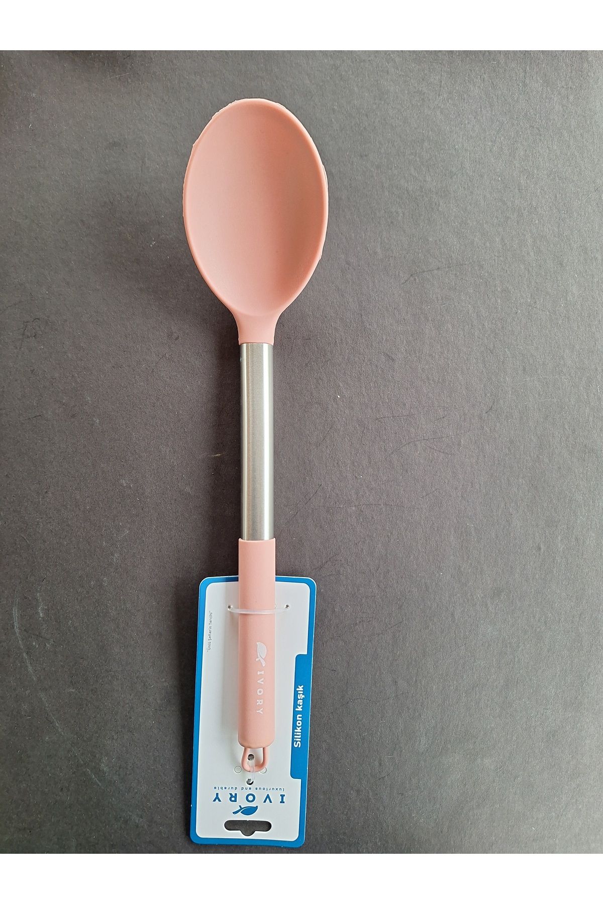 EMPA A V M Ivory yanmaz yapışmaz çelik Saplı Silikon uçlu servis kaşığı