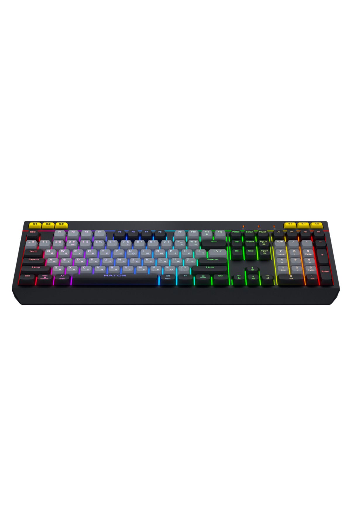 HATOR-Icefall wired mechanical keyboard, USB connectivity, 1000Hz polling rate, RGB lighting 2