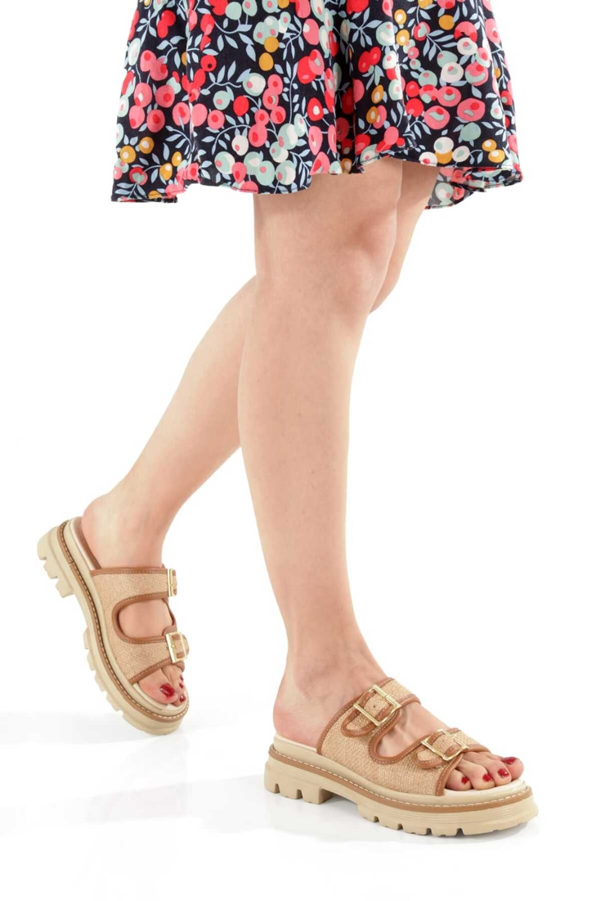 EYLÜLDEN MODA SHOES Eylülden Moda Shoes Marcy Taba Hasır Terlik