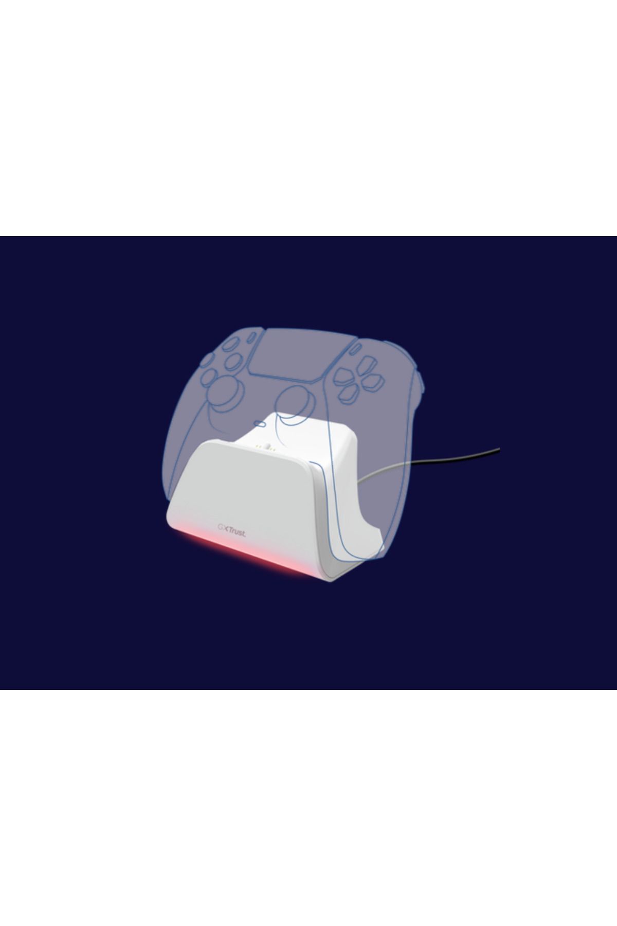 Trust-Incarcator pentru controller PS5 GXT 255W, material ABS, alb 2