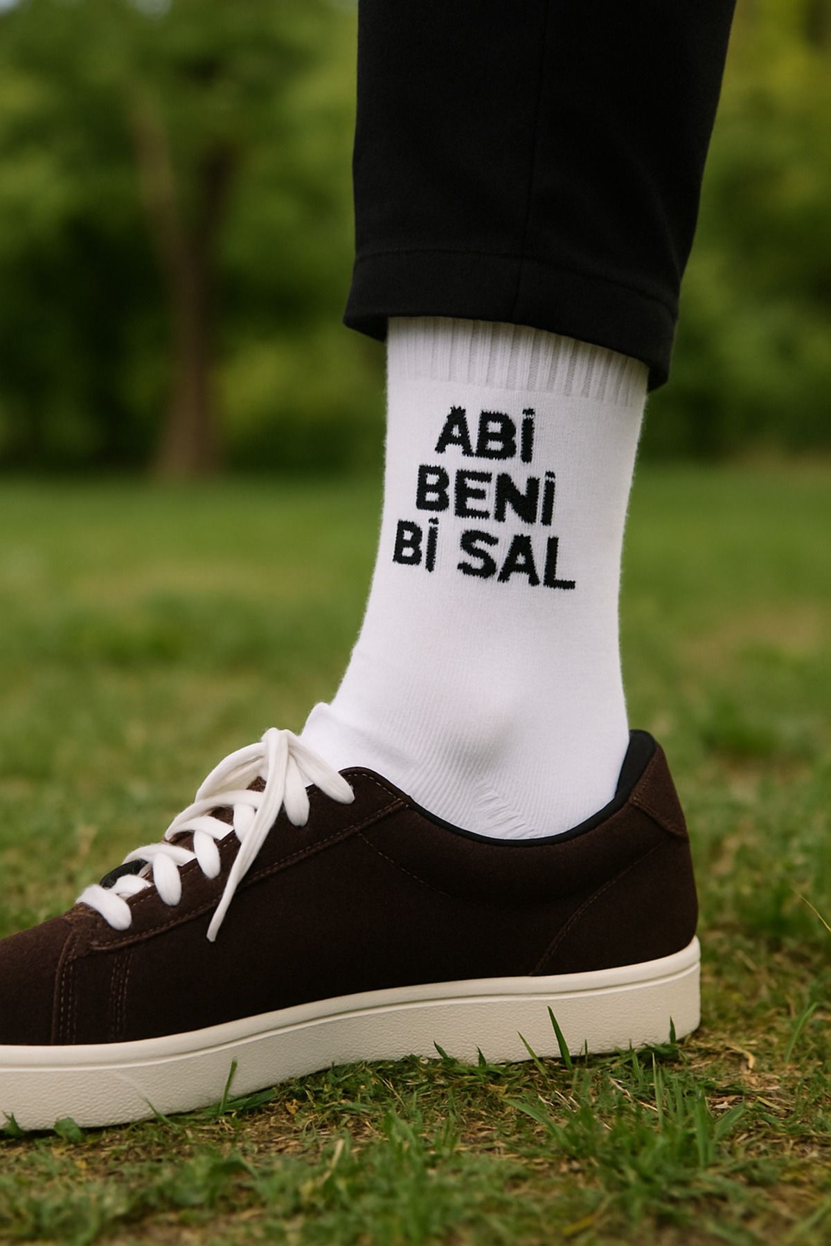 ÖZKAHRA TEKSTİL Abi Beni Bi Sal Yazılı Çorap Unisex - esprili- Hediye