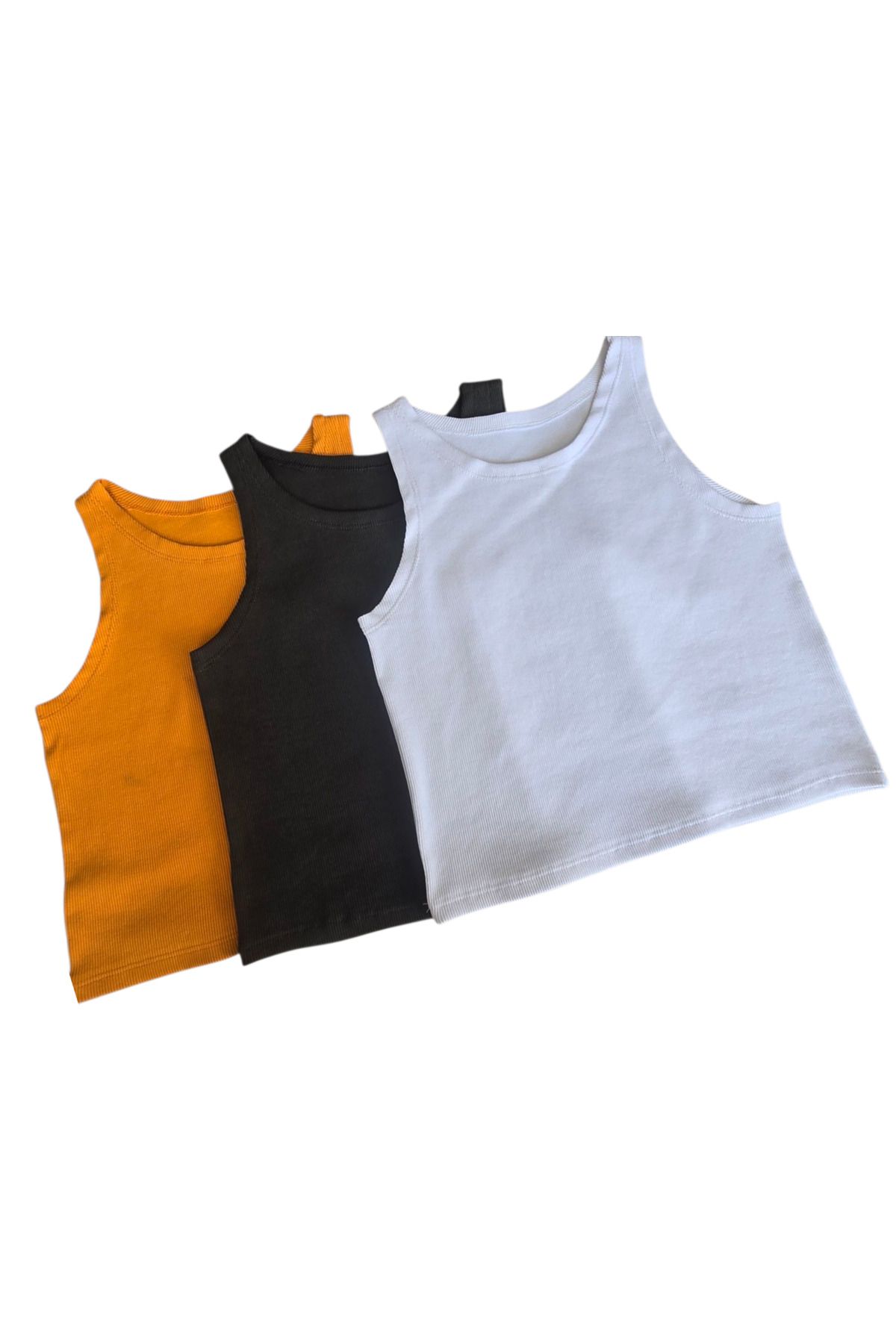 NRM MODA Kadın Kaşkorse Kumaş Geniş Askılı Crop Bluz