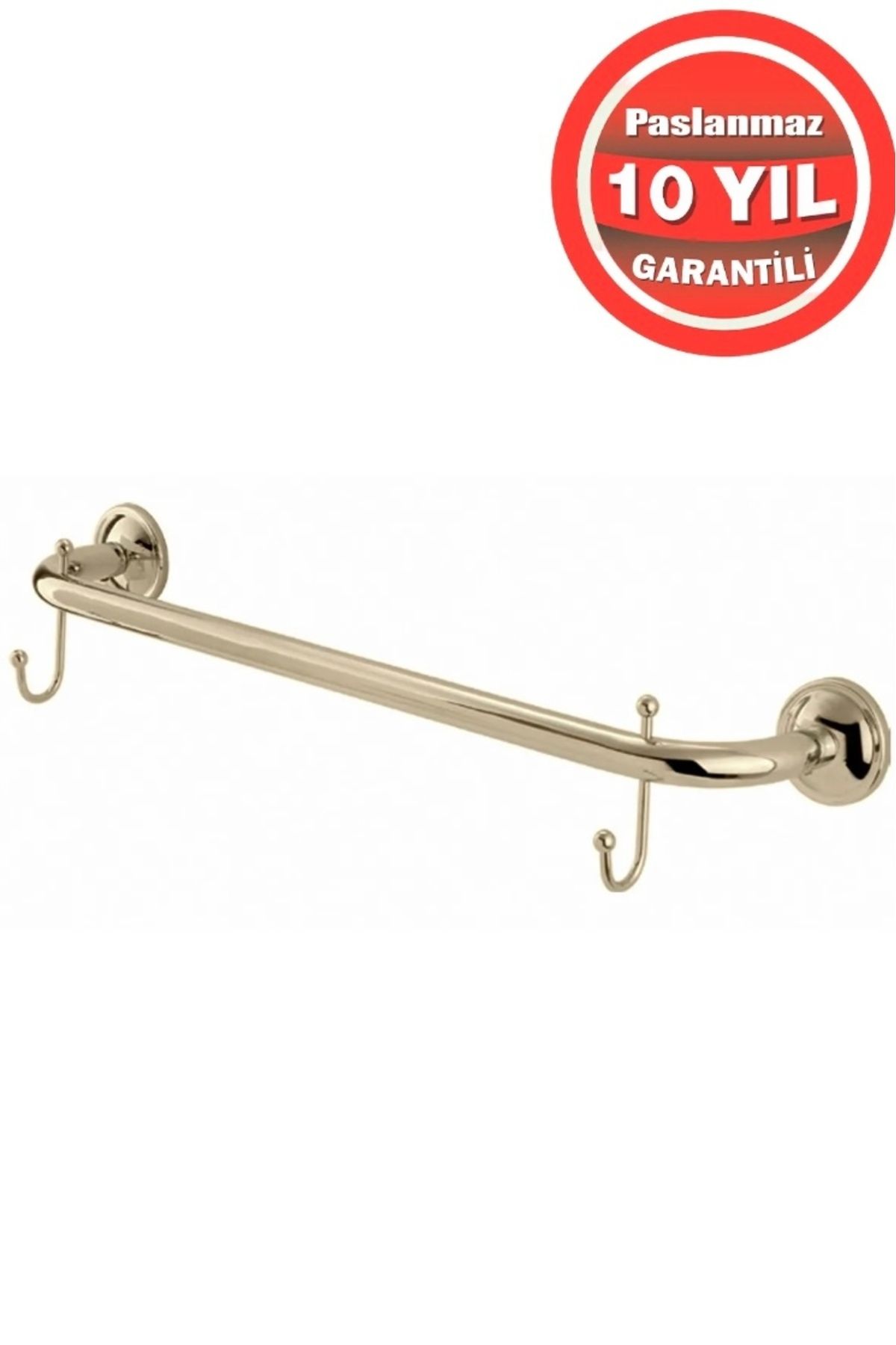 ÇELİK BANYO Paslanmaz Pirinç Bella Kancalı 50 cm Uzun Havluluk Altın Gold