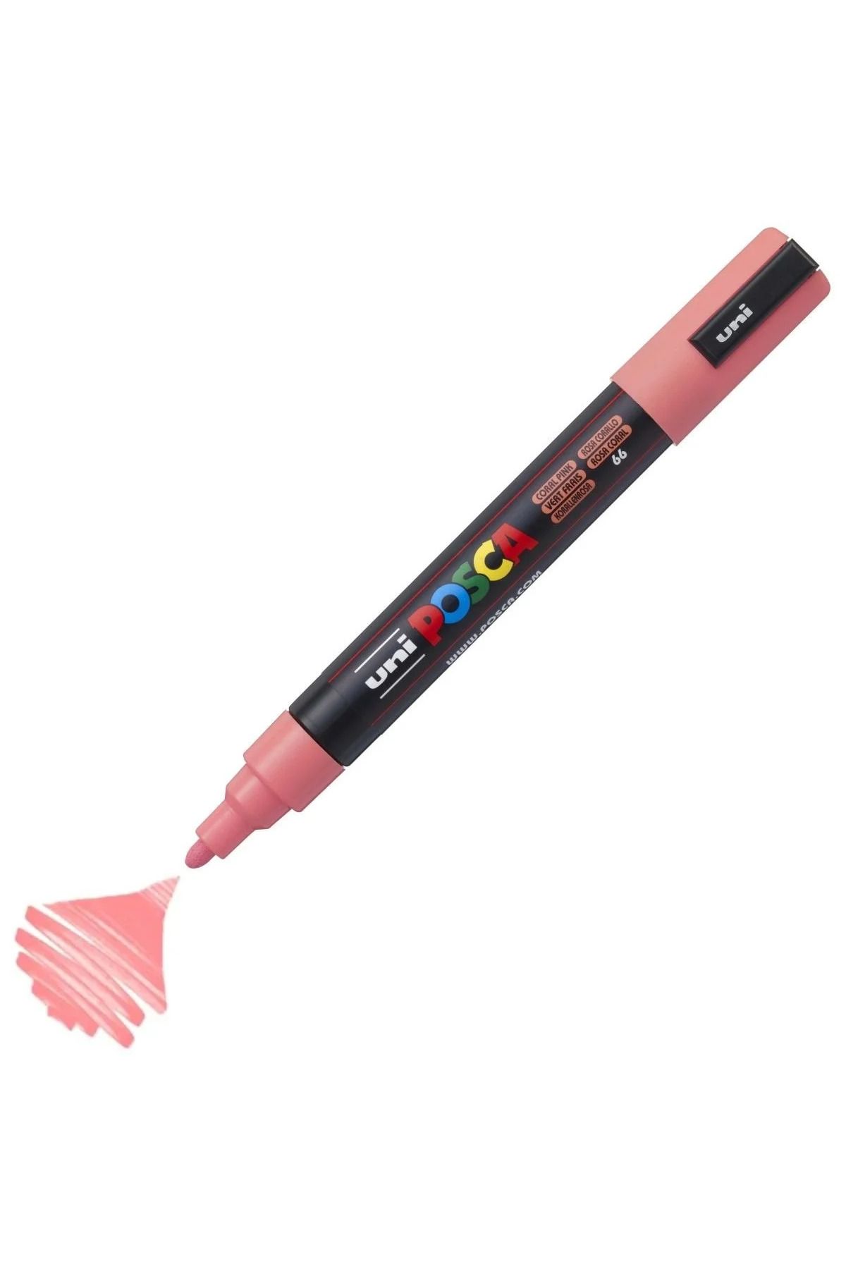 Uni Posca Marker Akrilik Boyama Kalemi PC-5M Medium 1.8-2.5mm Mercan Pembe