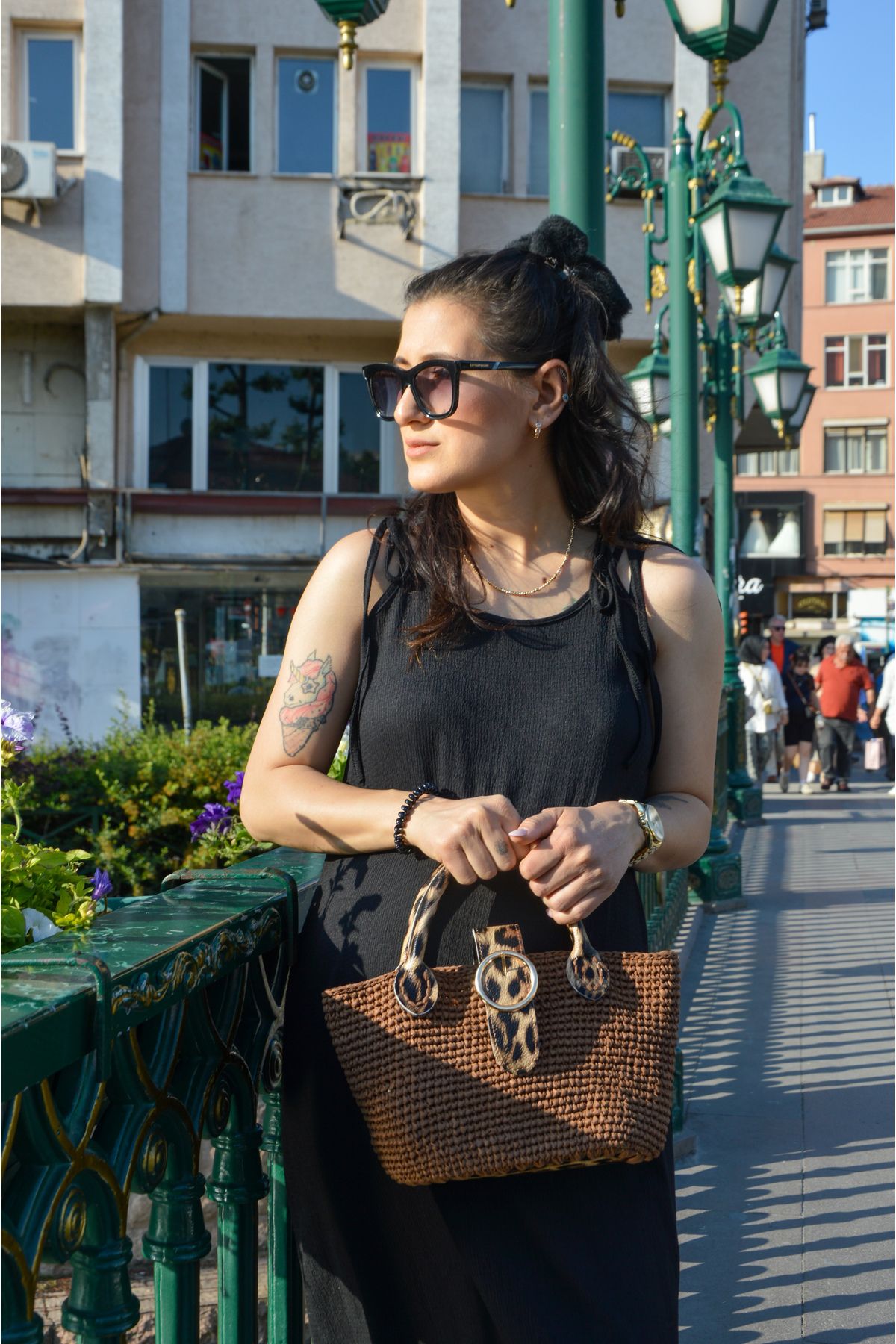 Nova and co Leopar Mini Rafya El Çantası