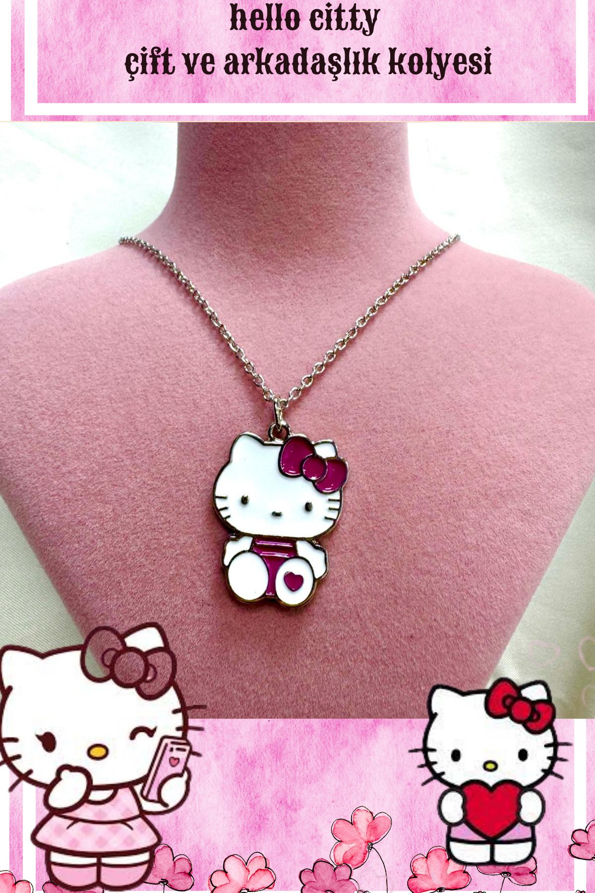 Perry Accesories melodi kuromi spider man hello citty ejderhamı seviyorum ying yang kolye sevgili kolye seti