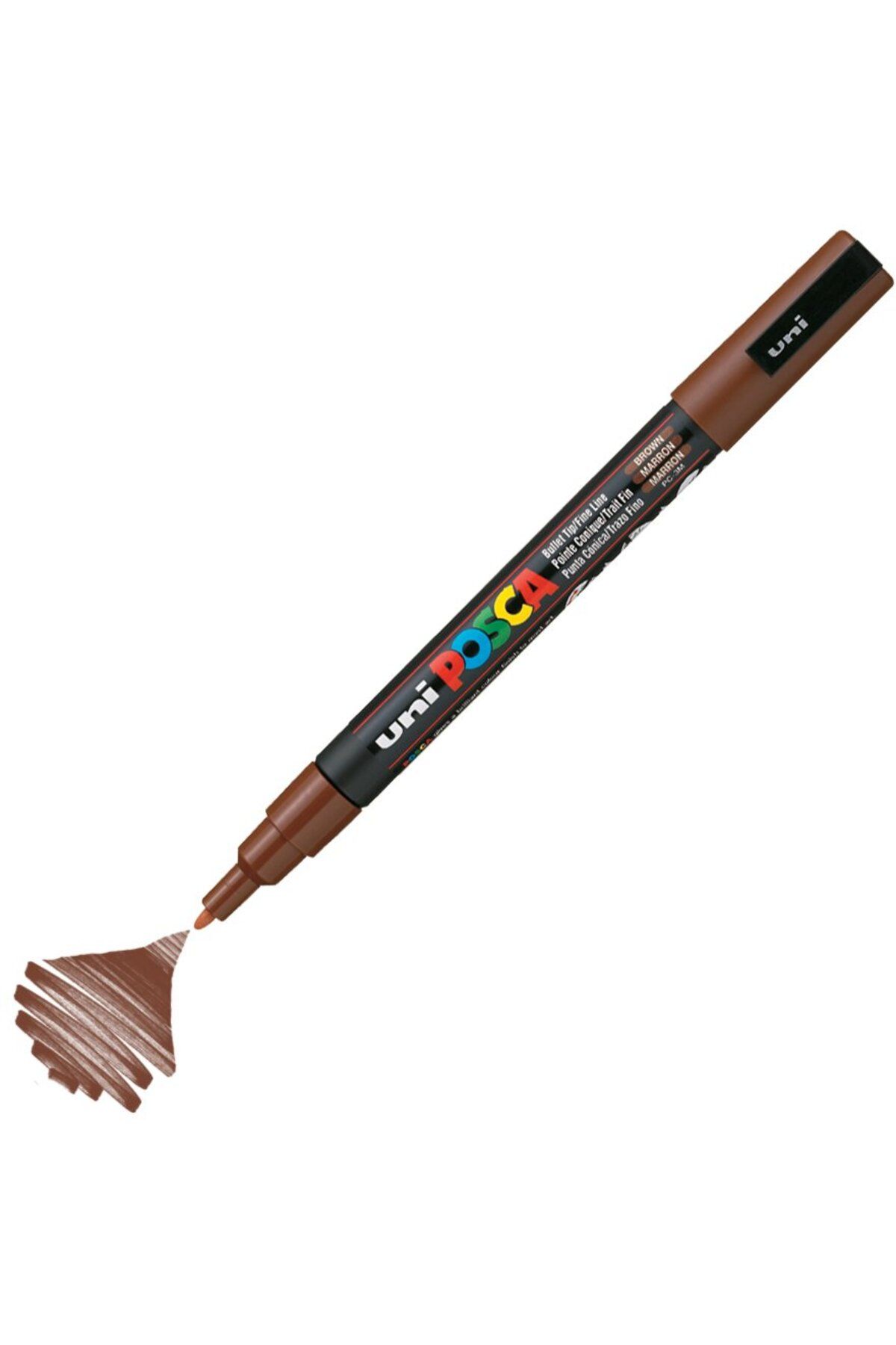 Uni Posca Marker Akrilik Boyama Kalemi PC-3M 0.9-1.3mm Kahverengi
