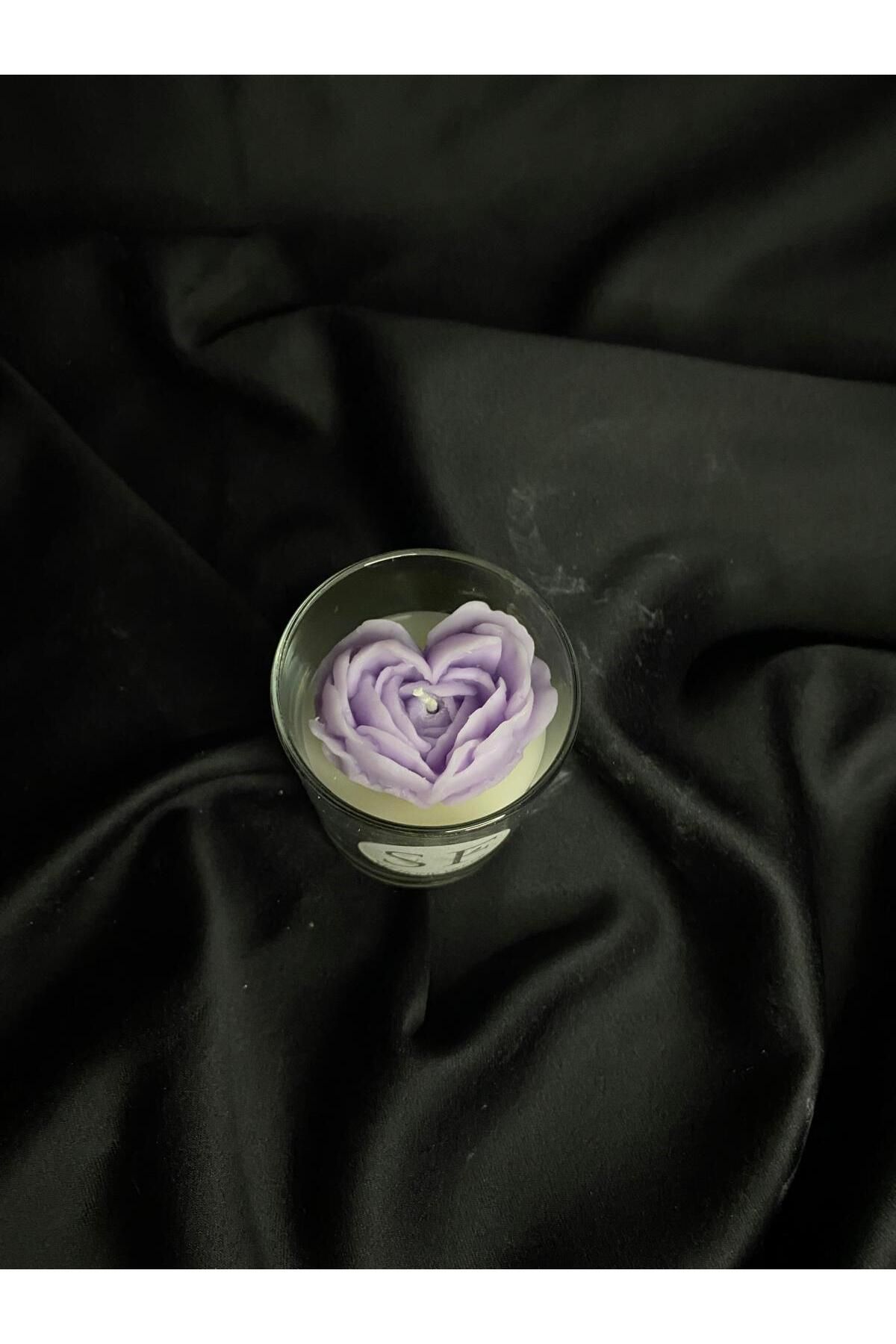 SafHomeDecor Romantik Çiçek Mum