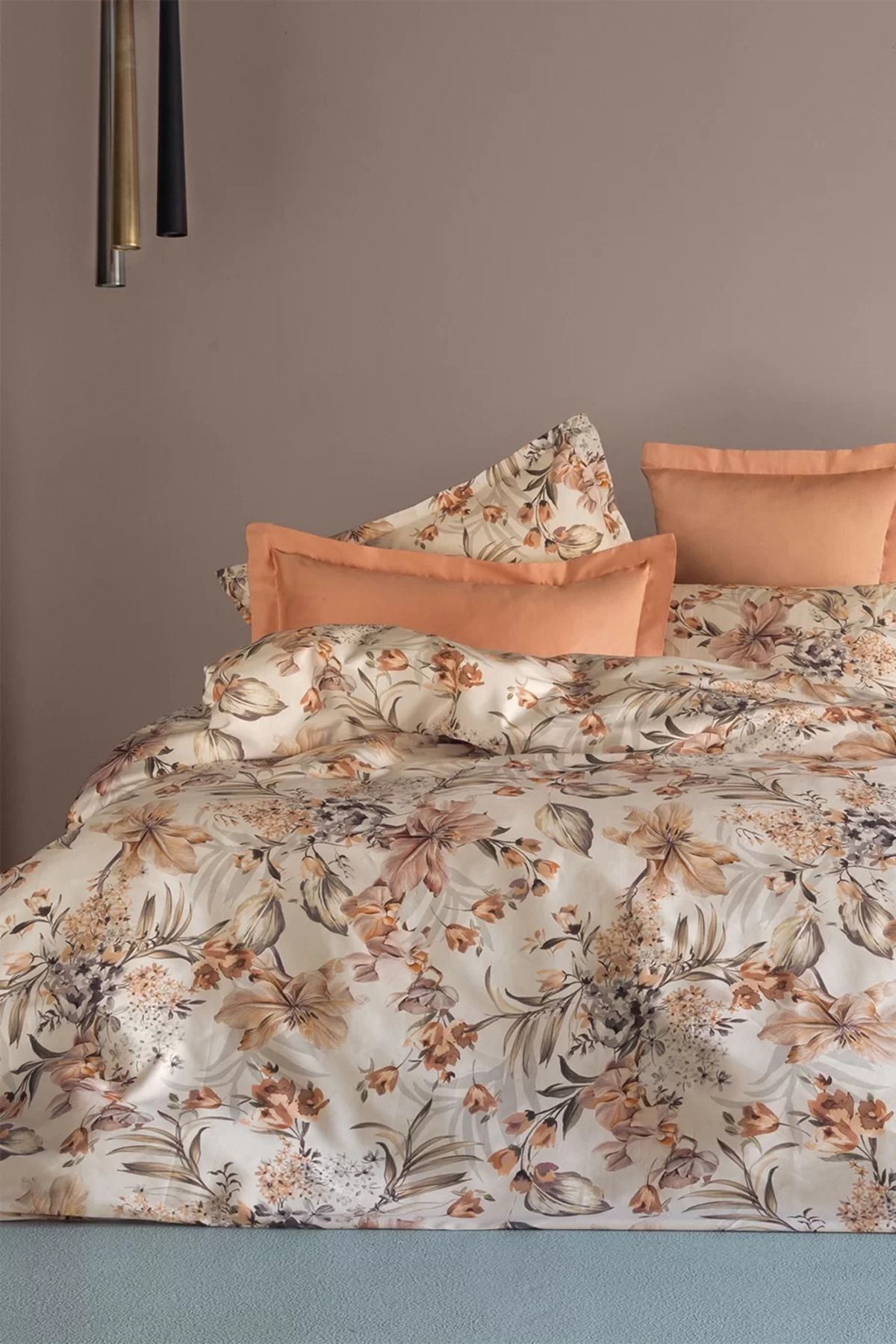 İssimo Home Alegra 210 TC (83 Tel) Dijital Pamuk Saten Çift Kişilik Nevresim Takımı