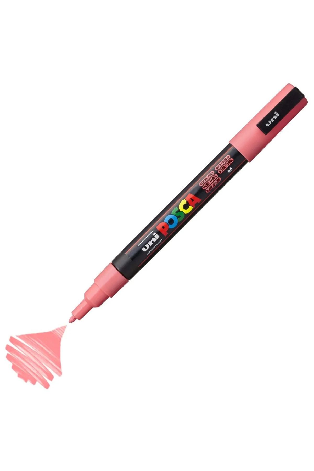 Uni Posca Marker Akrilik Boyama Kalemi PC-3M 0.9-1.3mm Mercan Pembesi