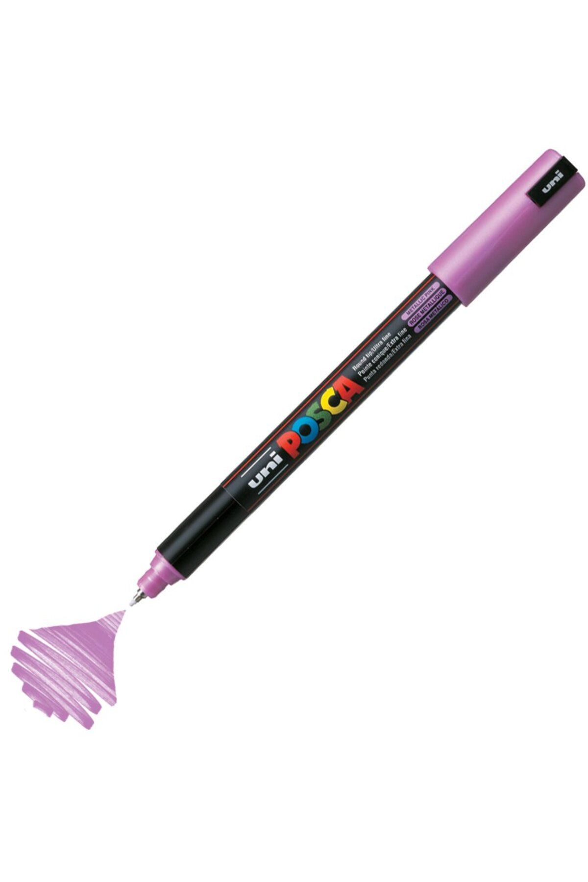 Uni Posca Marker Akrilik Boyama Kalemi PC-1MR Ultra Fine 0.7mm Metalik Pembe