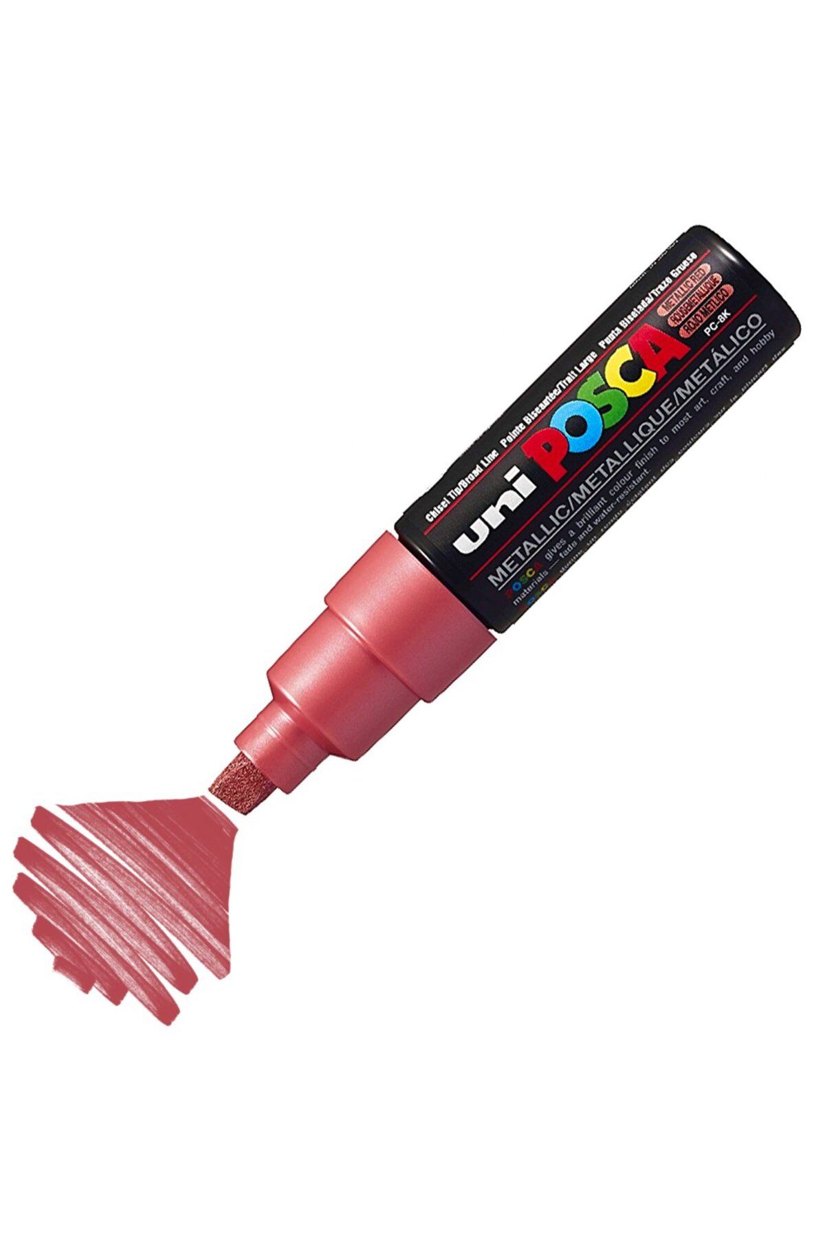 Uni Posca Marker Akrilik Boyama Kalemi Pc-8k Bold 8.0 Mm Metalik Kırmızı