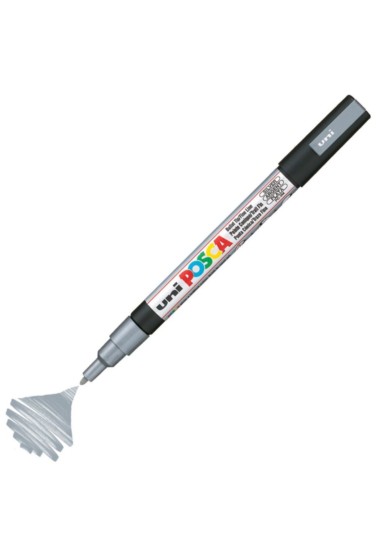 Uni Posca Marker Akrilik Boyama Kalemi PC-3M 0.9-1.3mm Gümüş