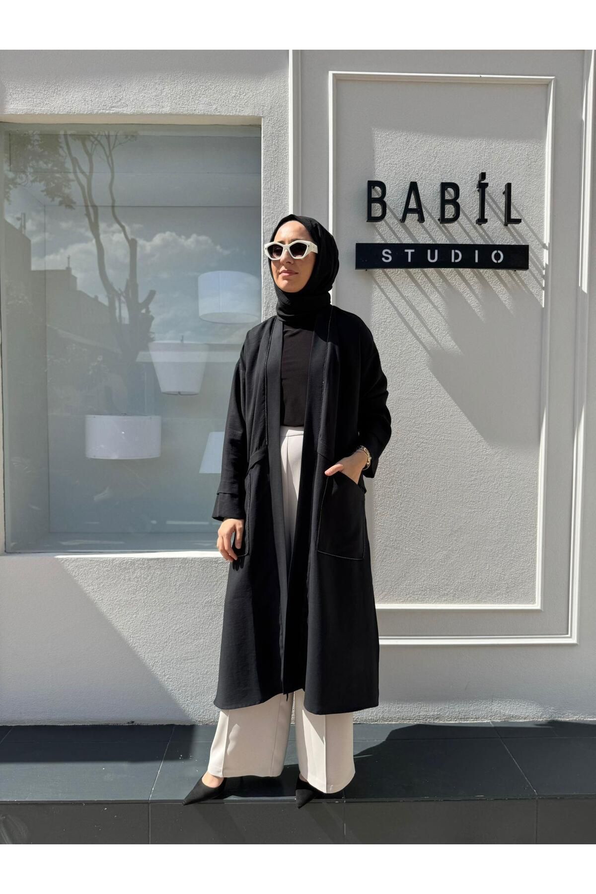 Babil Butik 25017003 İşleme Detaylı Kadın Kap Siyah