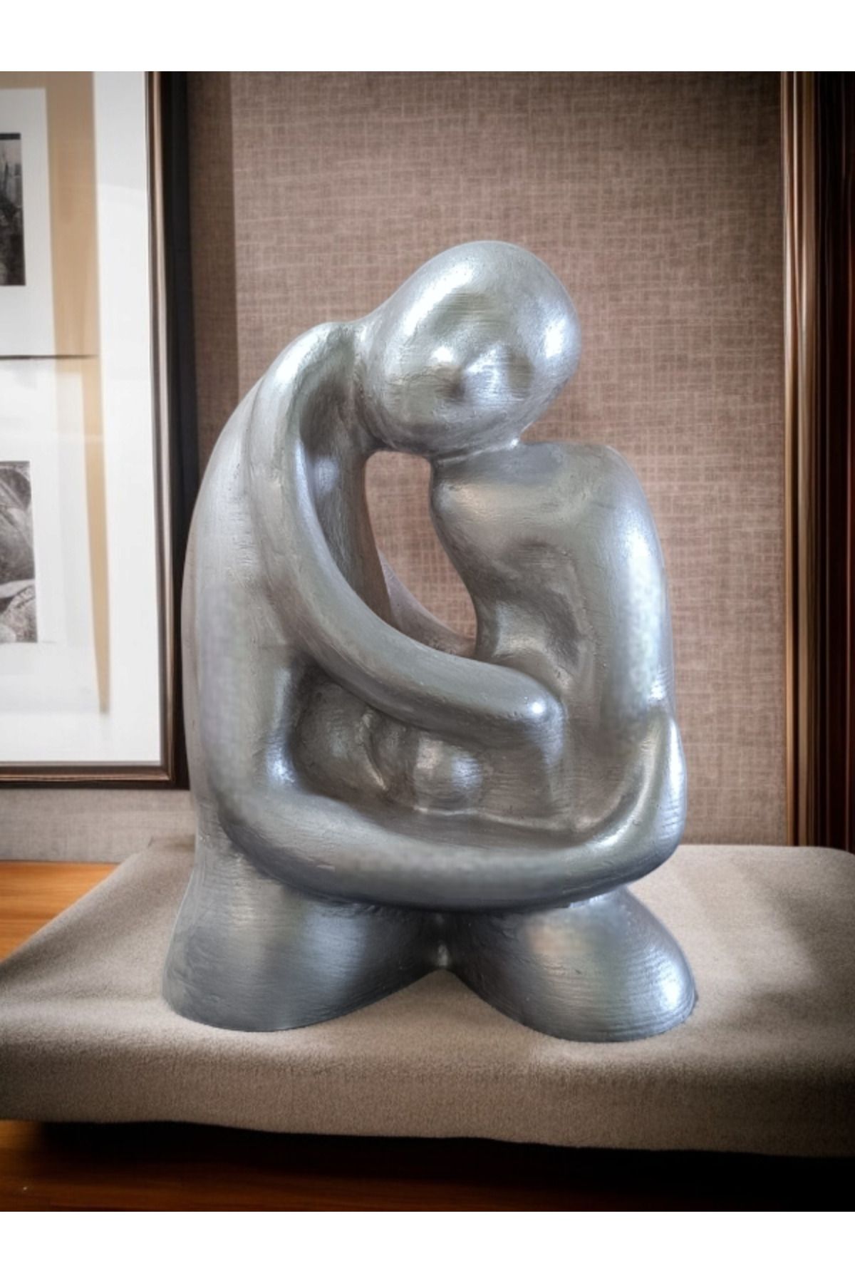 Rowan Sanat Aşıklar Heykeli Kalp El Yapımı Ev Dekoru Sanat Biblo Obje Ev Dekorasyon Ürünü Doğum Günü Hediyesi