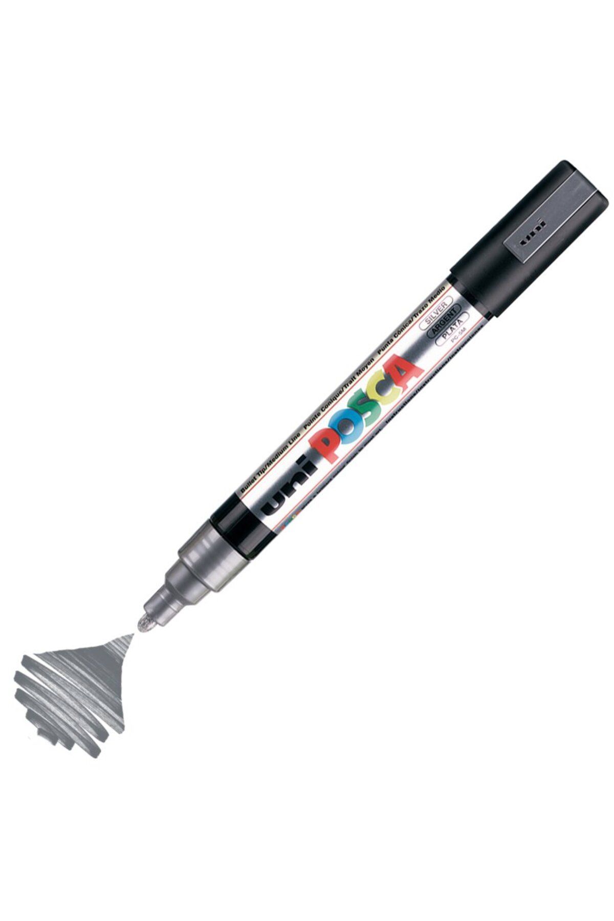 Uni Posca Marker Akrilik Boyama Kalemi PC-5M Medium 1.8-2.5mm Gümüş