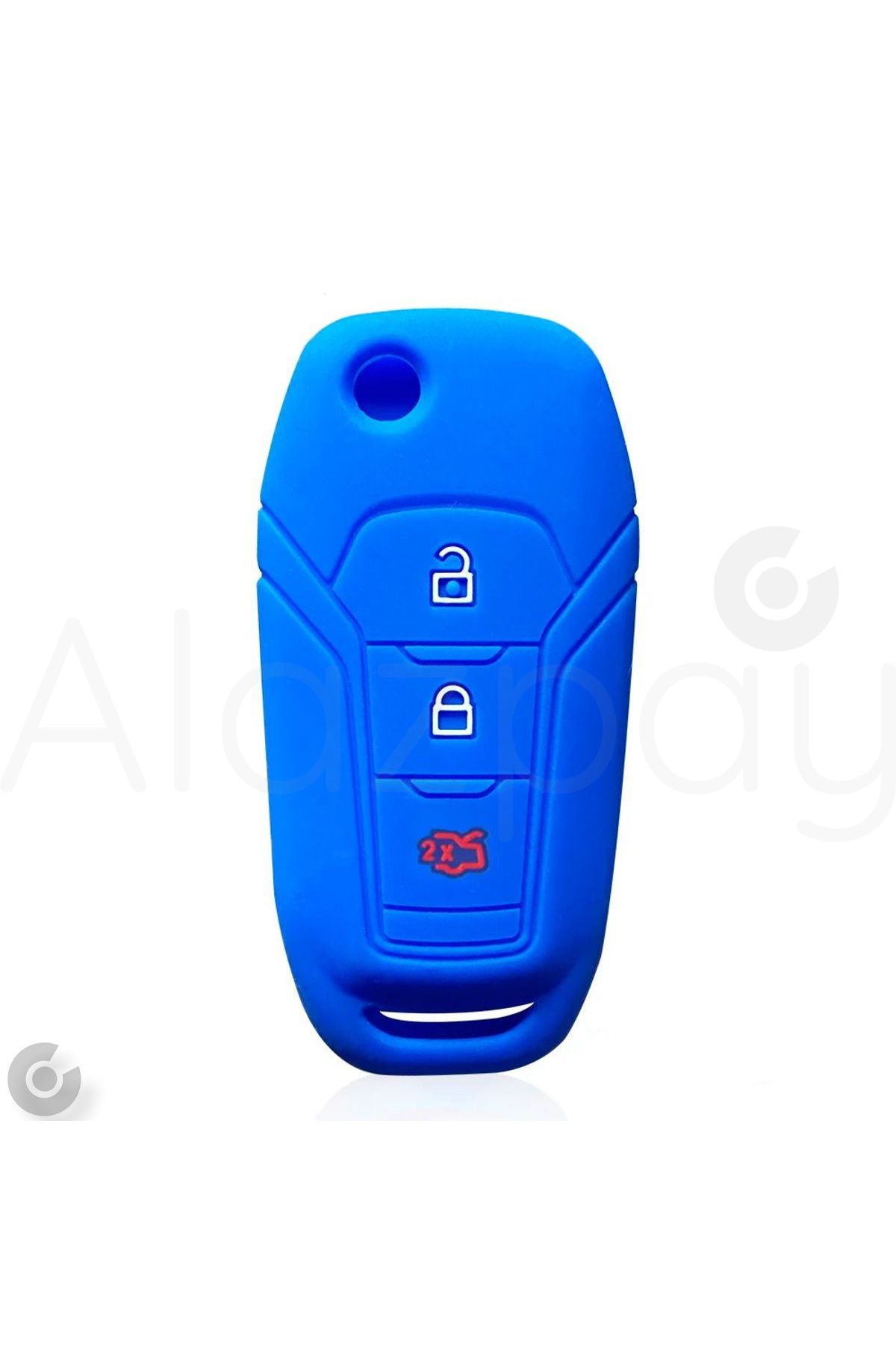 Alazpay Ford Mondeo Kuga Focus Fiesta Puma Ranger Ecosport B Max C Max S Max Silikon Anahtar Kılıfı (Mavi)