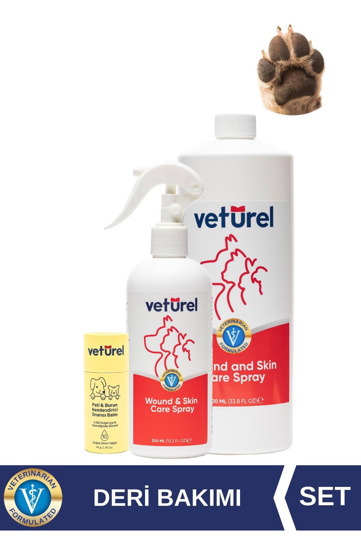 Veturel Kedi Köpek Pati Balm %100 Doğal Nemlendirici Koruyucu Stick Yara Deri Yanık Hipokloröz Bakım Spreyi