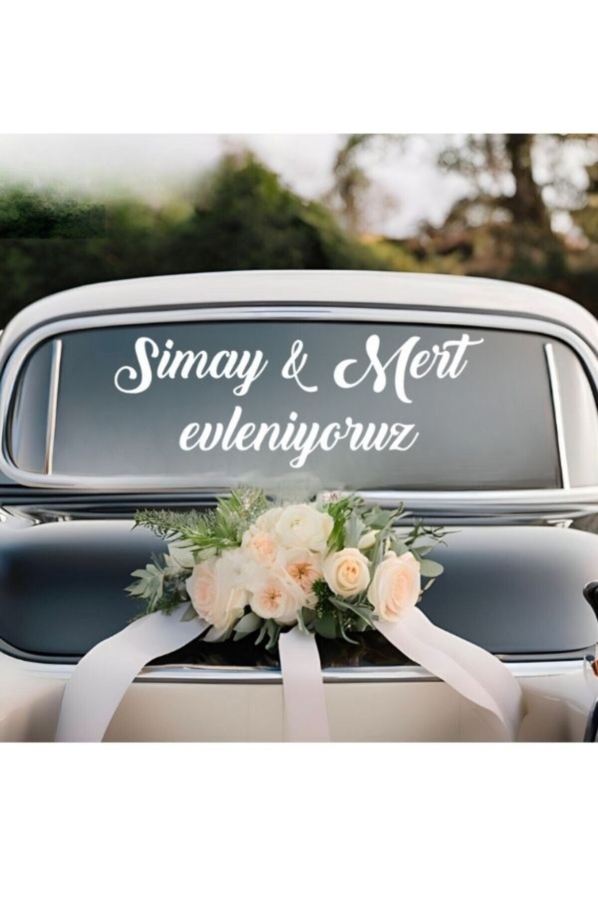 aysecaliskandesigner Gelin Arabası Sticker Süs Dekoratif Isim Ve Tarih Yazılı Özel Etiket