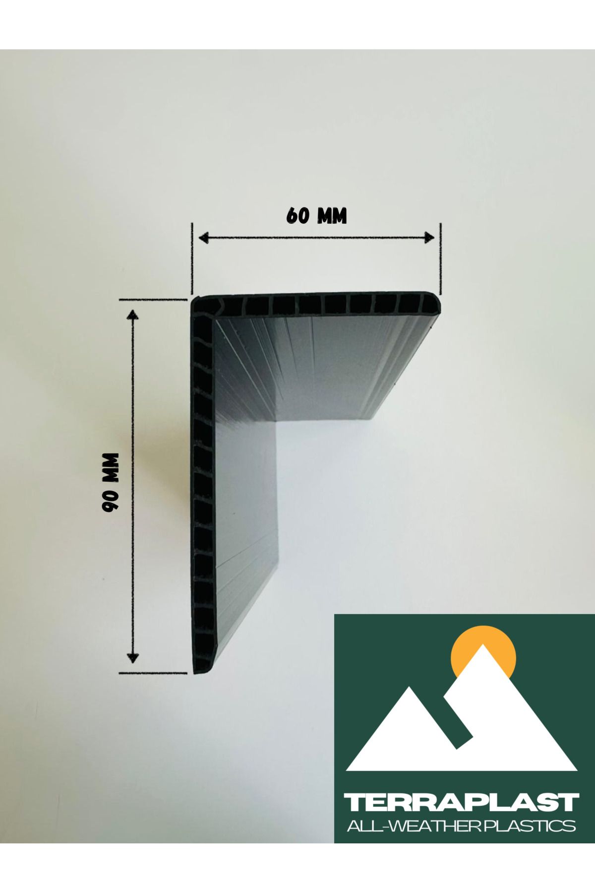 Terraplast Plastik Köşebent | 4 Adet X 1.5 Metre | 60 X 90 Mm | L Profil | Çift Cidar- Yüksek Dayanım
