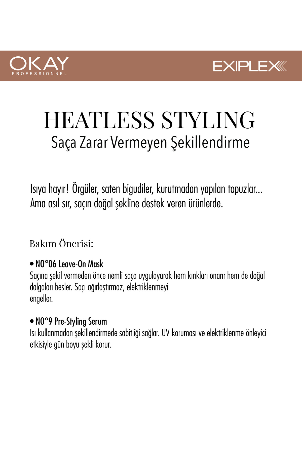 Nº6 LEAVE-ON MASK 100ml + Nº9 PRE-STYLING SERUM 100ml BAĞ ONARICI 2'Lİ BAKIM SETİ — OTR1612 EXIPLEX SET — تصویر 2 از 3