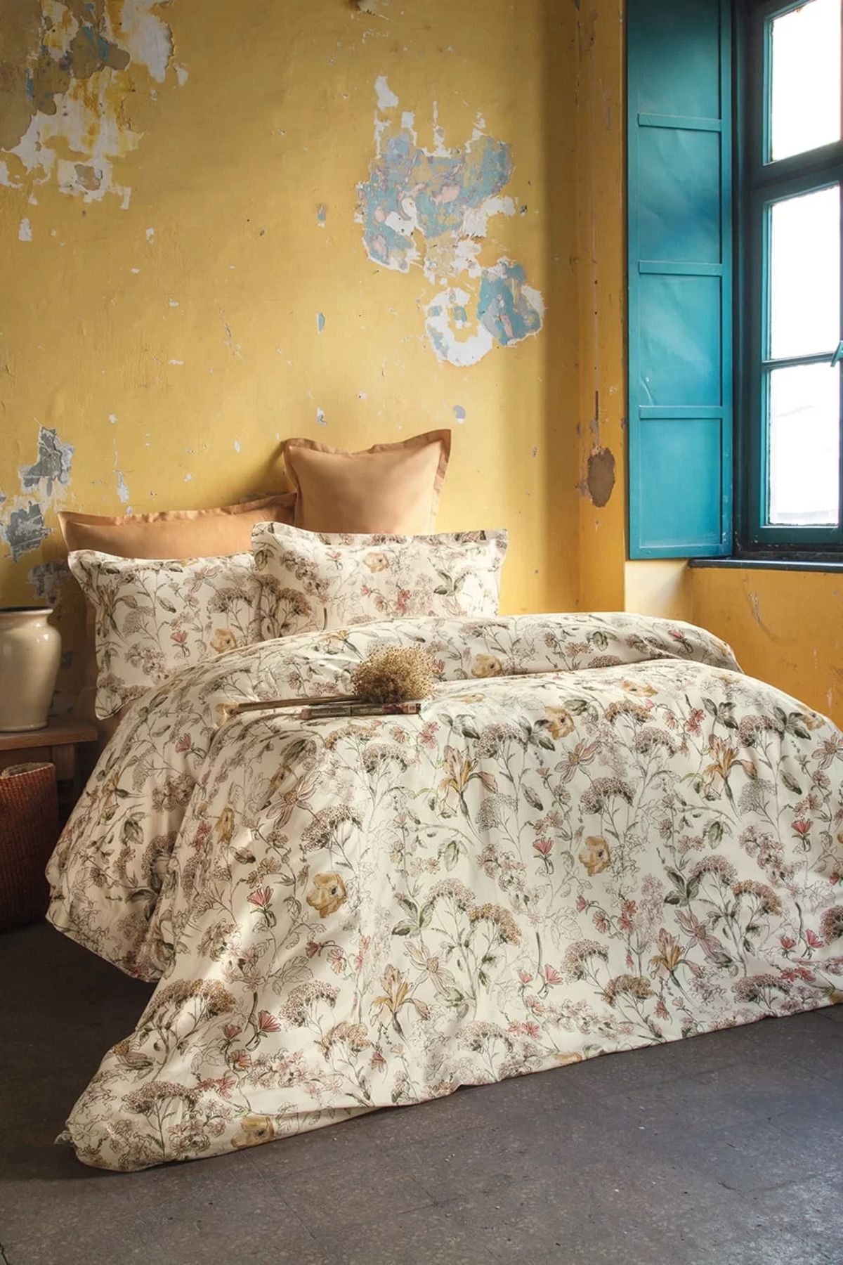 İssimo Home Austin 210 TC (83 Tel) Dijital Pamuk Saten Nevresim Takımı Çift Kişilik