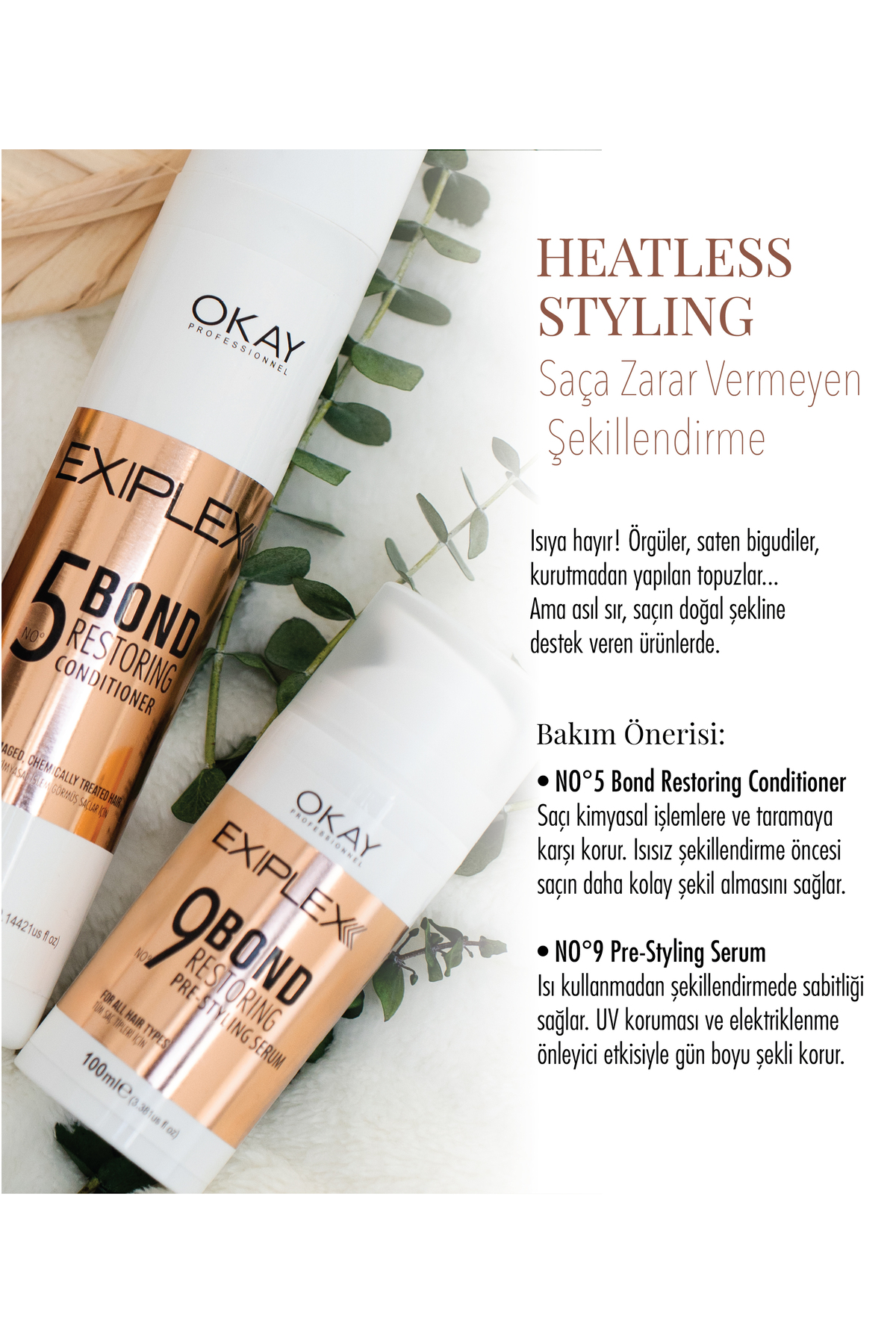 Nº9 BOND RESTORING PRE-STYLING SERUM 100ml (Şekillendirme Öncesi Saç Serumu) — OTR165 EXIPLEX (M704) — تصویر 4 از 4