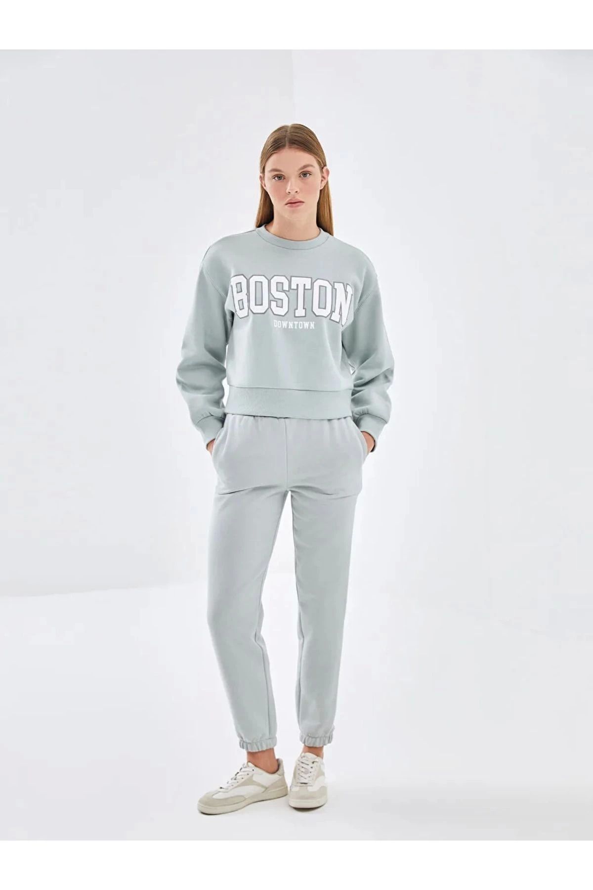 LC Waikiki LCW Vision Açık Gri Beli Lastikli Kadın Jogger Eşofman Altı