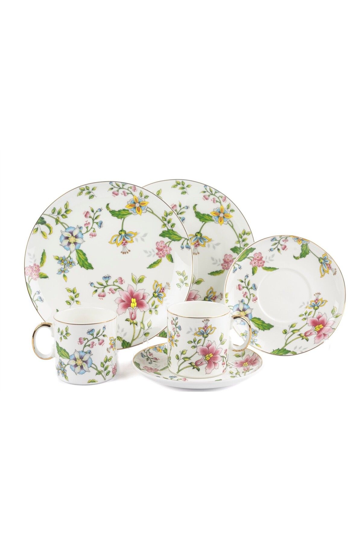 Mikasa Moor Florid 2li Pasta Tabaklı Çay Fincan Seti 6 Parça 180cc